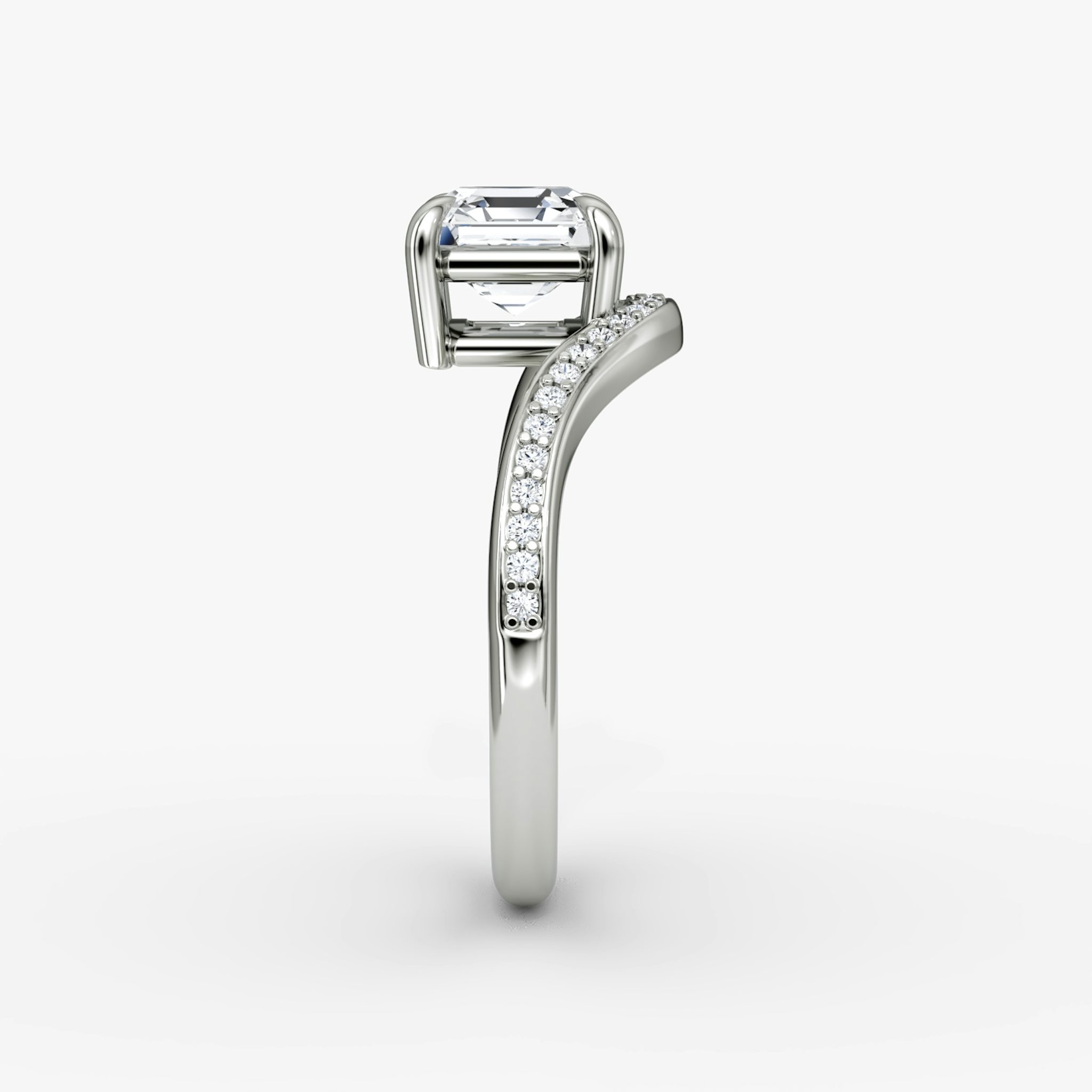 The Curve | Asscher | Platinum | bandAccent: Pavé | diamondOrientation: vertical | caratWeight: other
