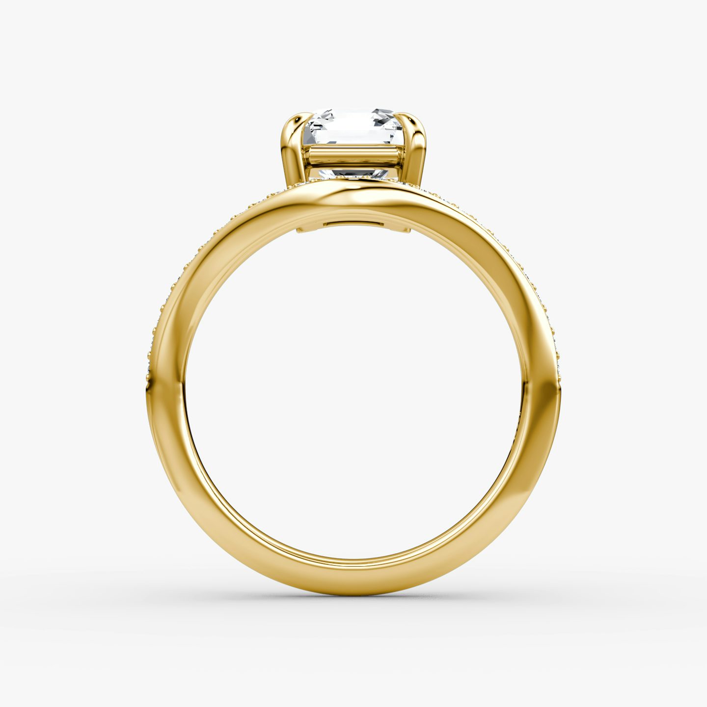 Curve | Asscher | 18k | Gelbgold | bandAccent: Mit Pavé-Besatz | diamondOrientation: vertical | caratWeight: other