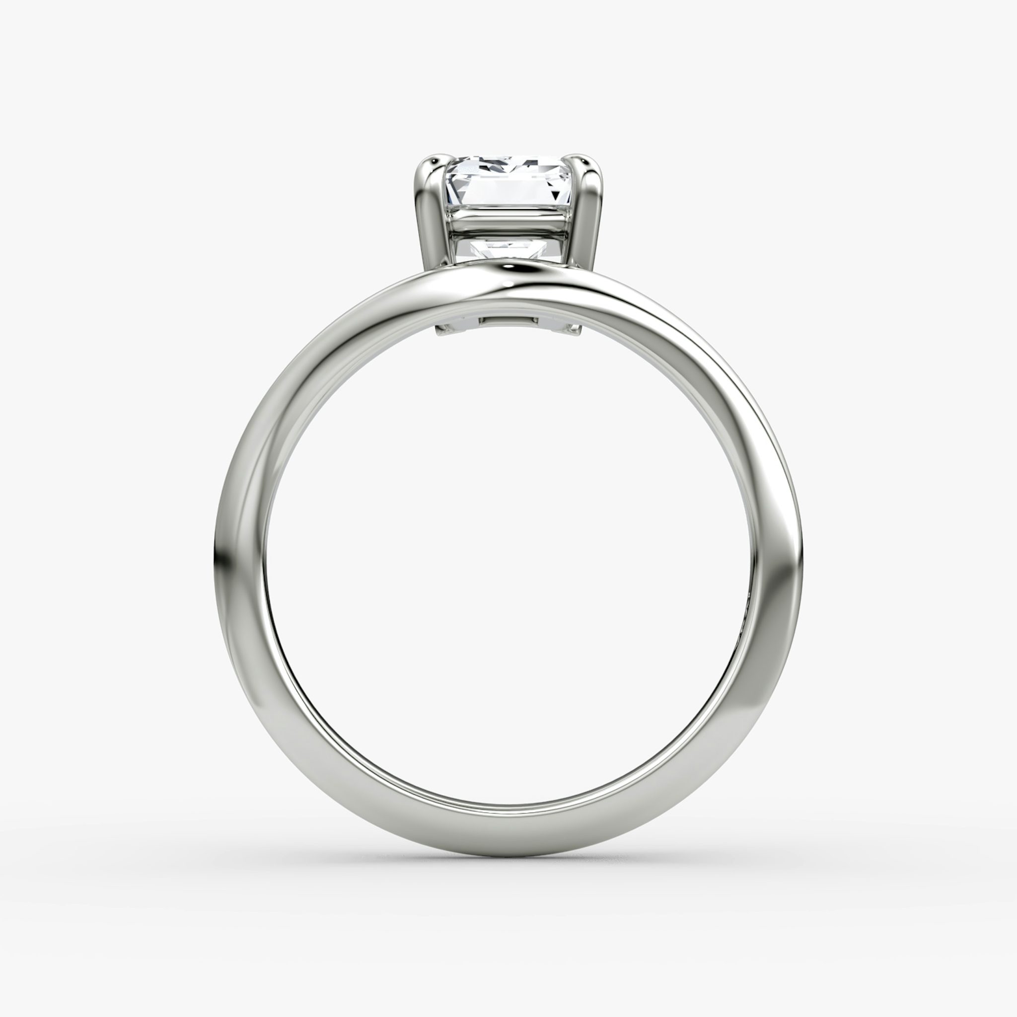 The Curve | Emerald | Platinum | bandAccent: Plain | diamondOrientation: vertical | caratWeight: other