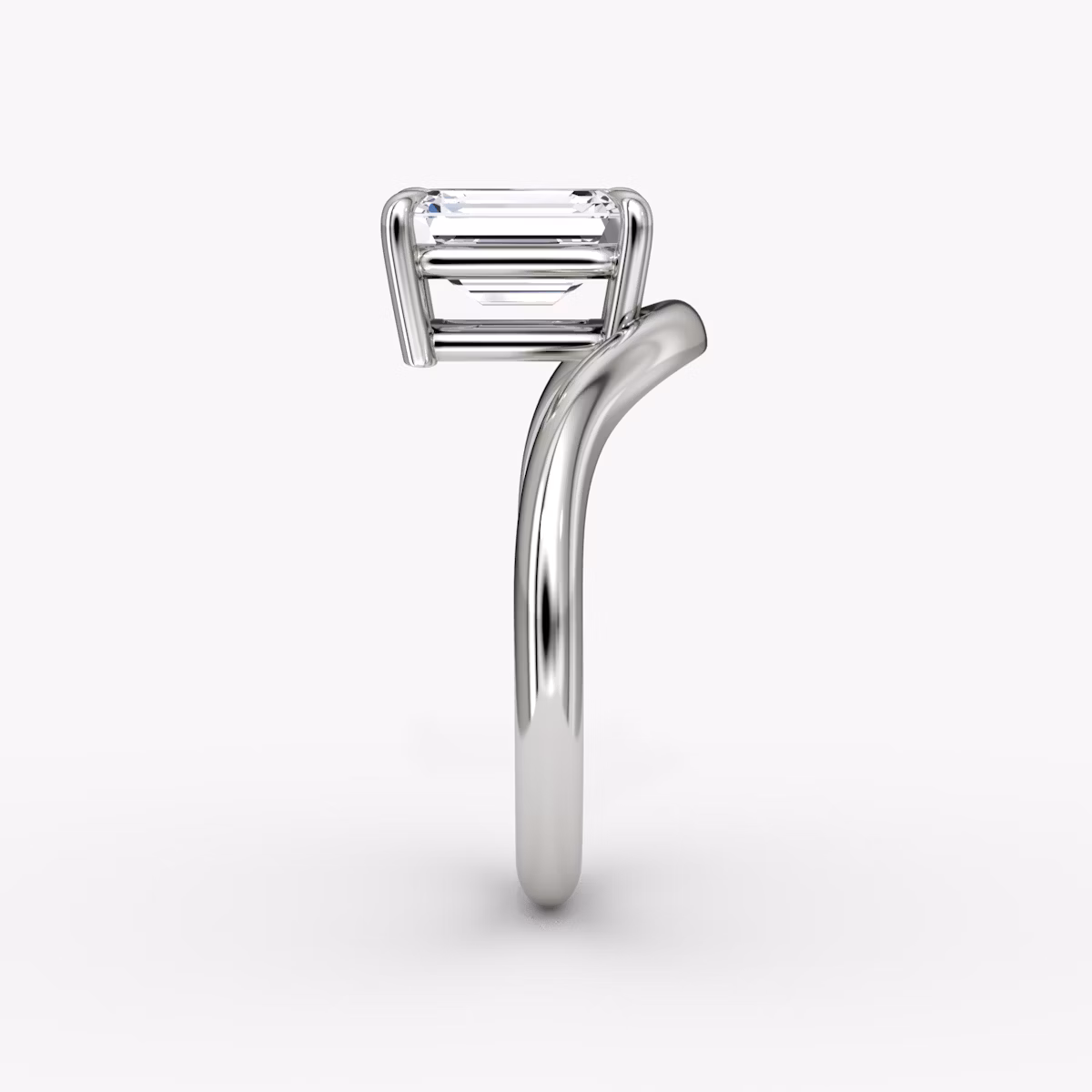 Curve | Emerald | Platin | bandAccent: Ohne Pavé-Besatz | diamondOrientation: vertical | caratWeight: other