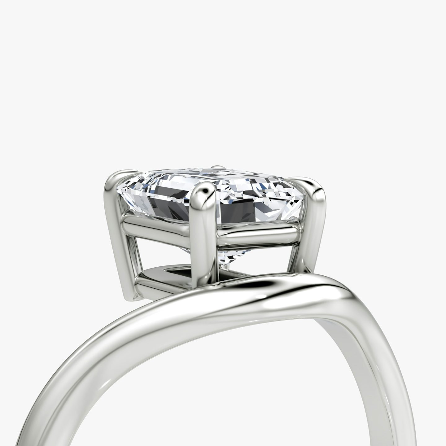 Curve | Emerald | Platin | bandAccent: Ohne Pavé-Besatz | diamondOrientation: vertical | caratWeight: other