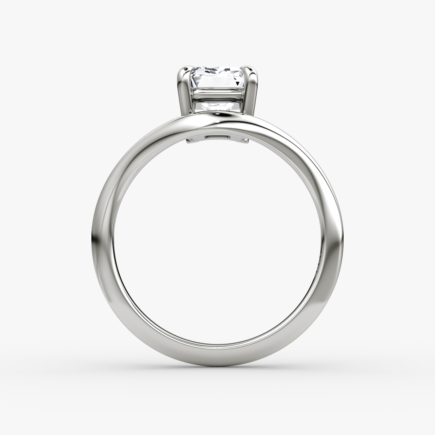 The Curve | Emerald | 18k | White Gold | bandAccent: Plain | diamondOrientation: vertical | caratWeight: other