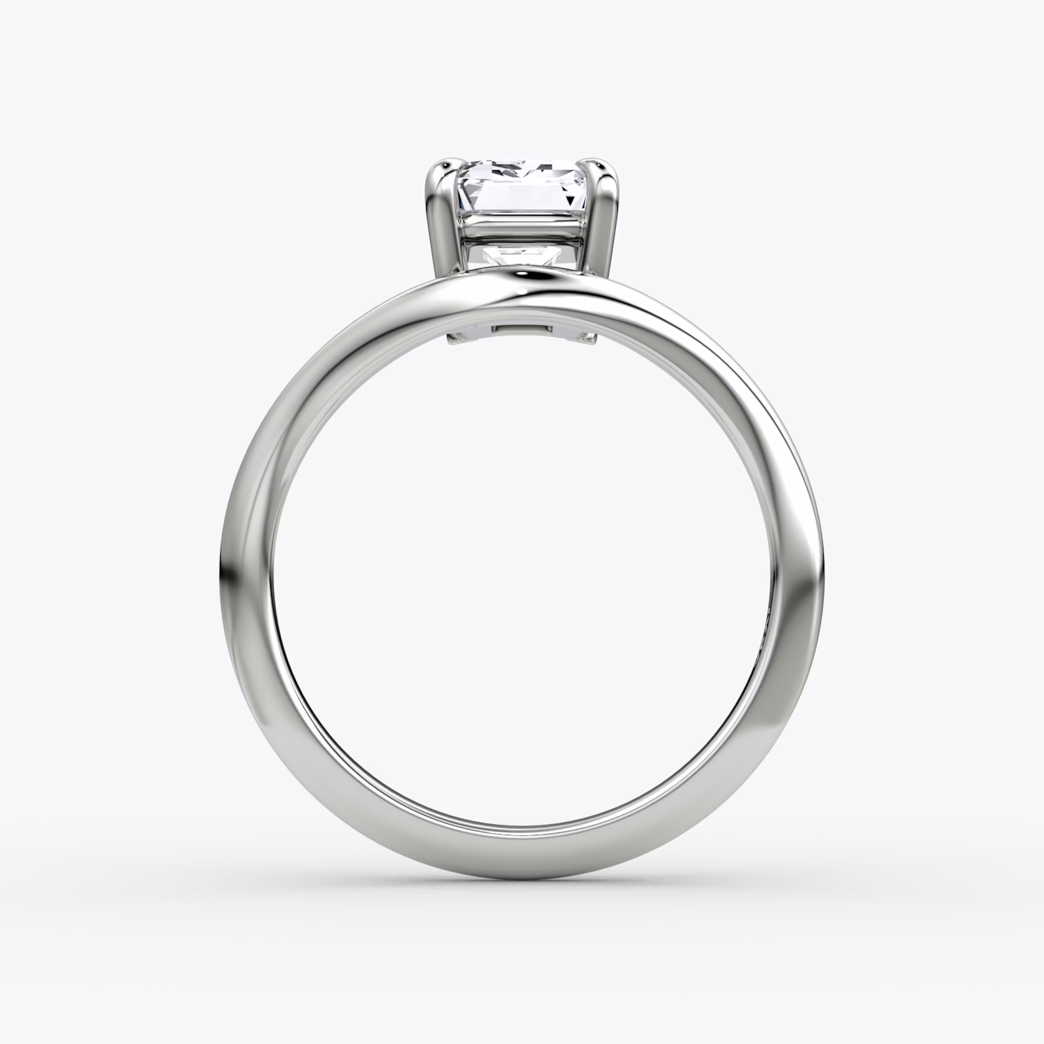 The Curve | Emerald | 18k | White Gold | bandAccent: Plain | diamondOrientation: vertical | caratWeight: other