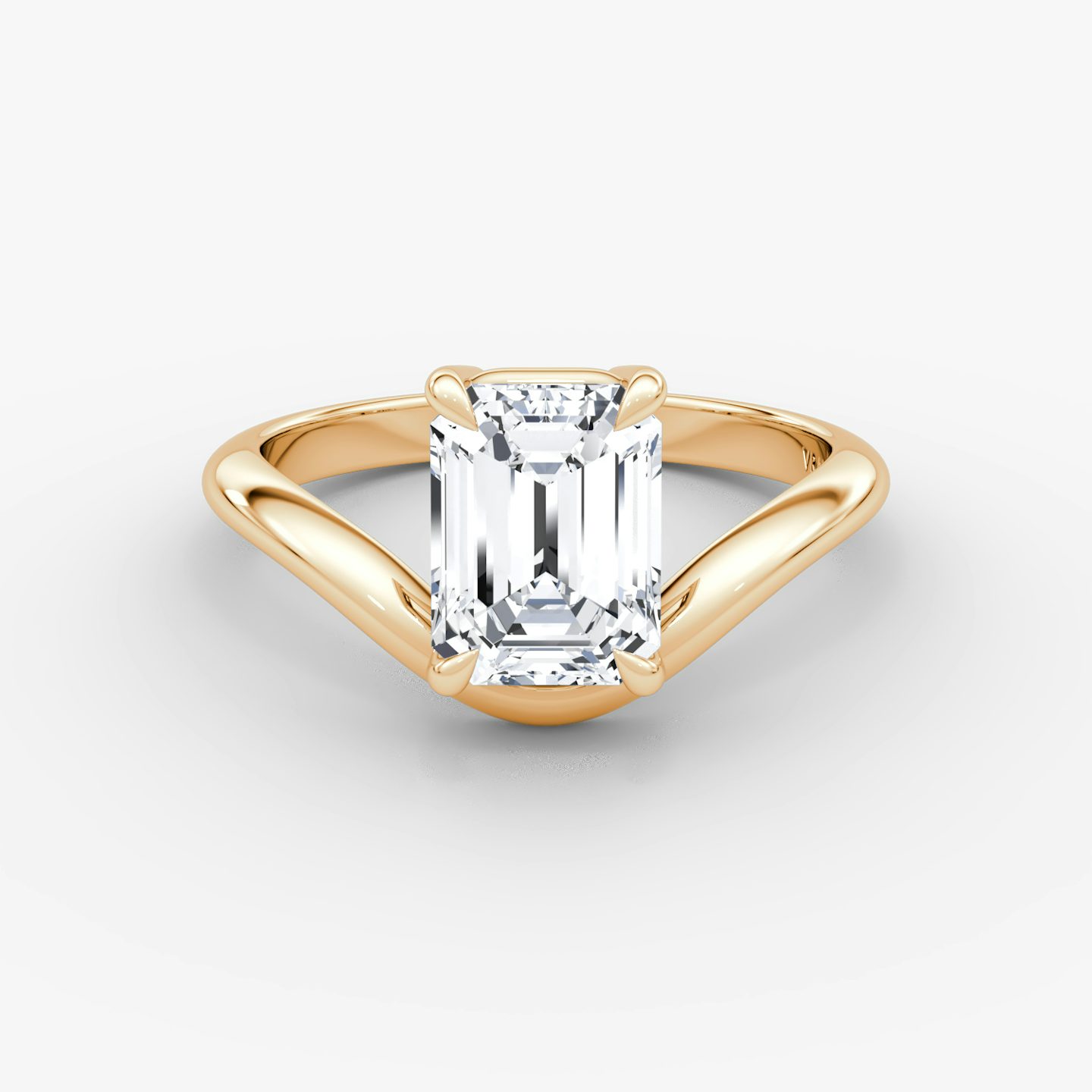 Curve | Emerald | 14k | Roségold | bandAccent: Ohne Pavé-Besatz | diamondOrientation: vertical | caratWeight: other
