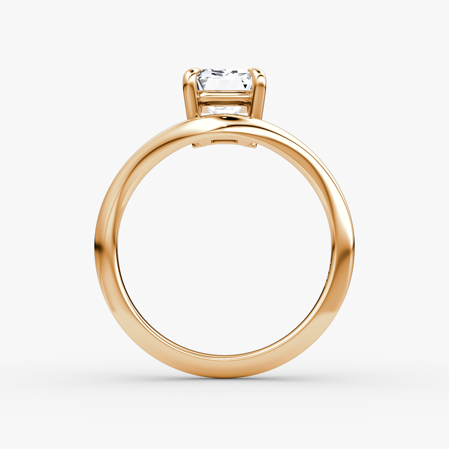 The Curve | Emerald | 14k | Rose Gold | bandAccent: Plain | diamondOrientation: vertical | caratWeight: other