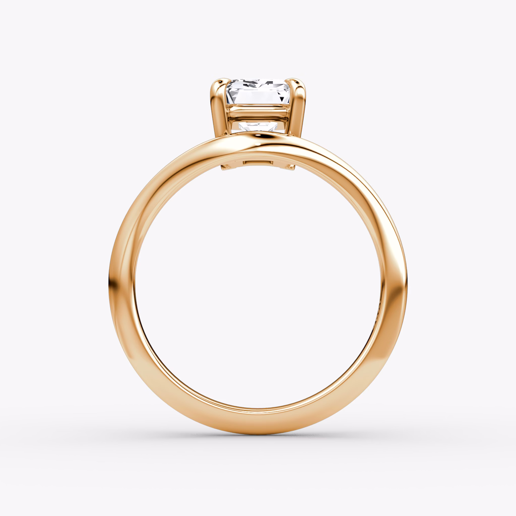 The Curve | Emerald | 14k | Rose Gold | bandAccent: Plain | diamondOrientation: vertical | caratWeight: other