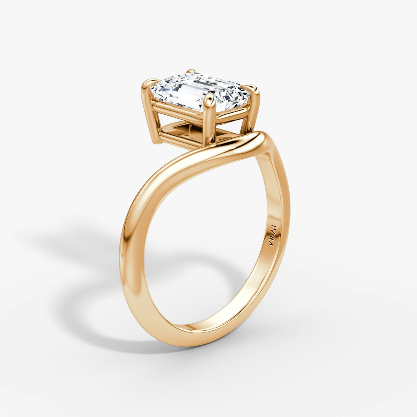 Curve | Emerald | 14k | Roségold | bandAccent: Ohne Pavé-Besatz | diamondOrientation: vertical | caratWeight: other