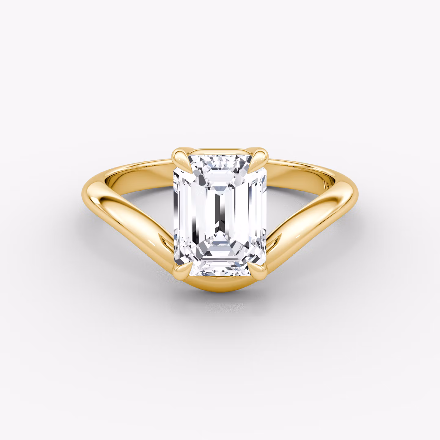 Curve | Emerald | 18k | Gelbgold | bandAccent: Ohne Pavé-Besatz | diamondOrientation: vertical | caratWeight: other