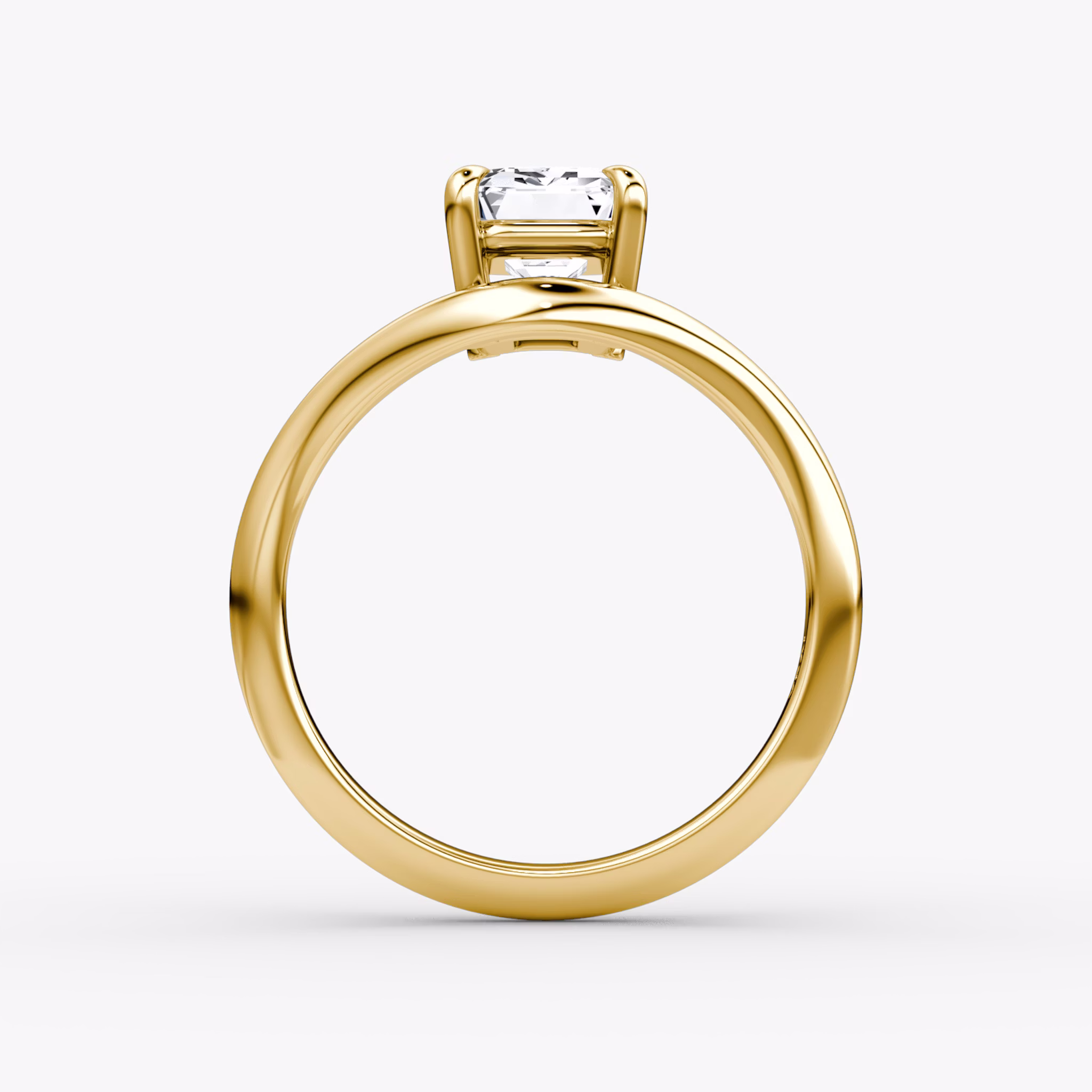 The Curve | Emerald | 18k | Yellow Gold | bandAccent: Plain | diamondOrientation: vertical | caratWeight: other