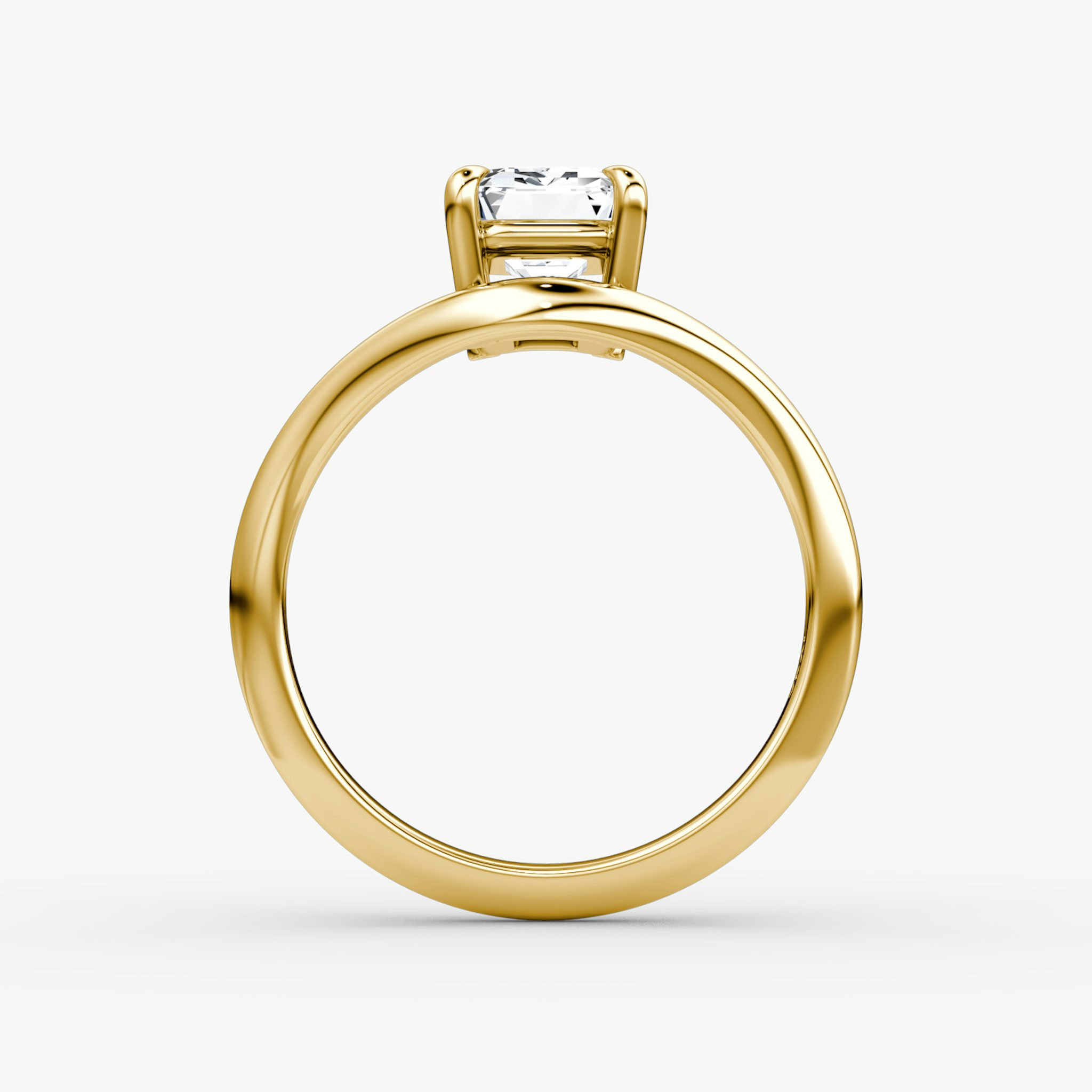 The Curve | Emerald | 18k | Yellow Gold | bandAccent: Plain | diamondOrientation: vertical | caratWeight: other