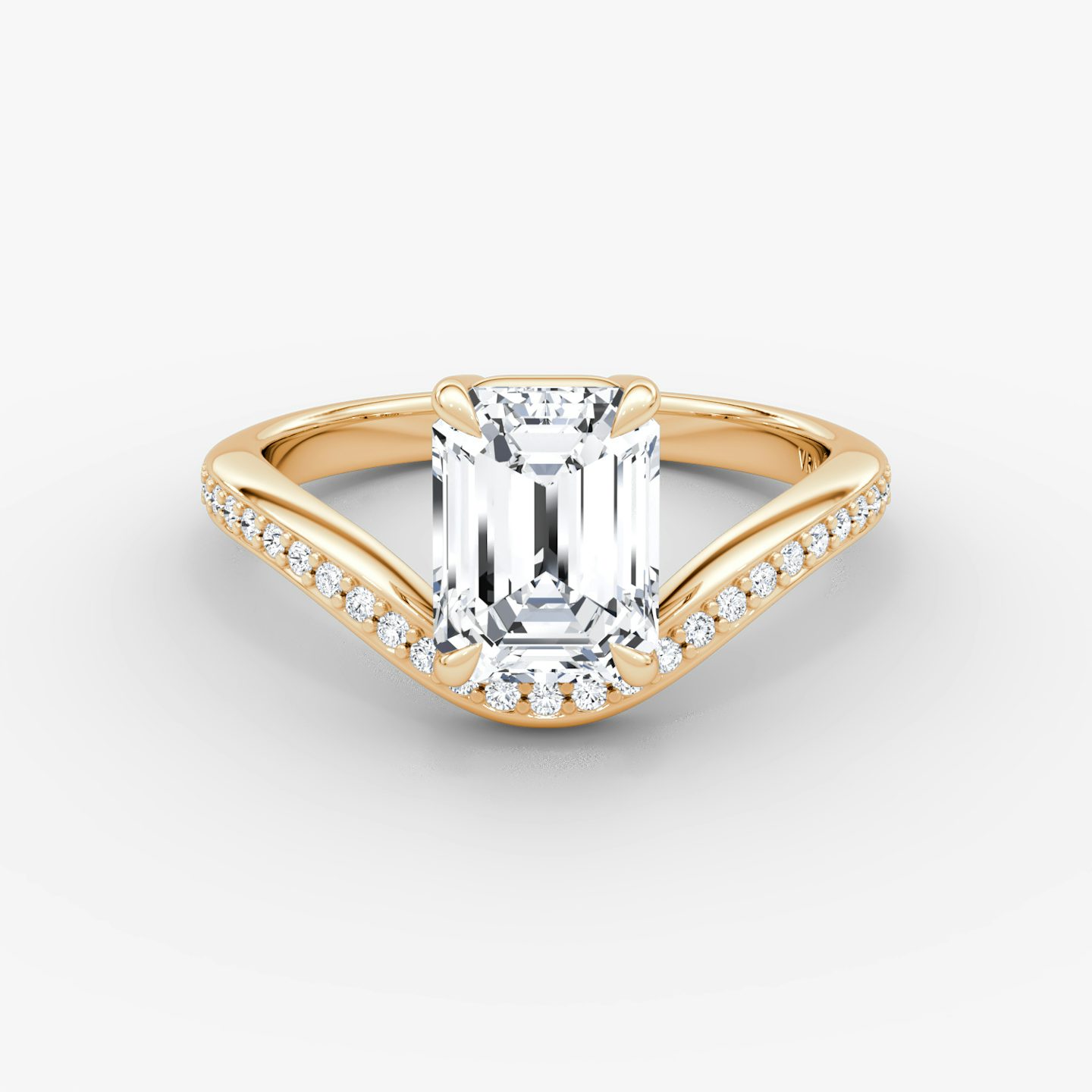 Curve | Emerald | 14k | Roségold | bandAccent: Mit Pavé-Besatz | diamondOrientation: vertical | caratWeight: other