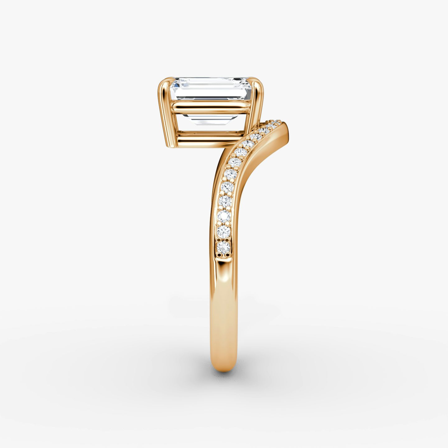 Curve | Emerald | 14k | Roségold | bandAccent: Mit Pavé-Besatz | diamondOrientation: vertical | caratWeight: other