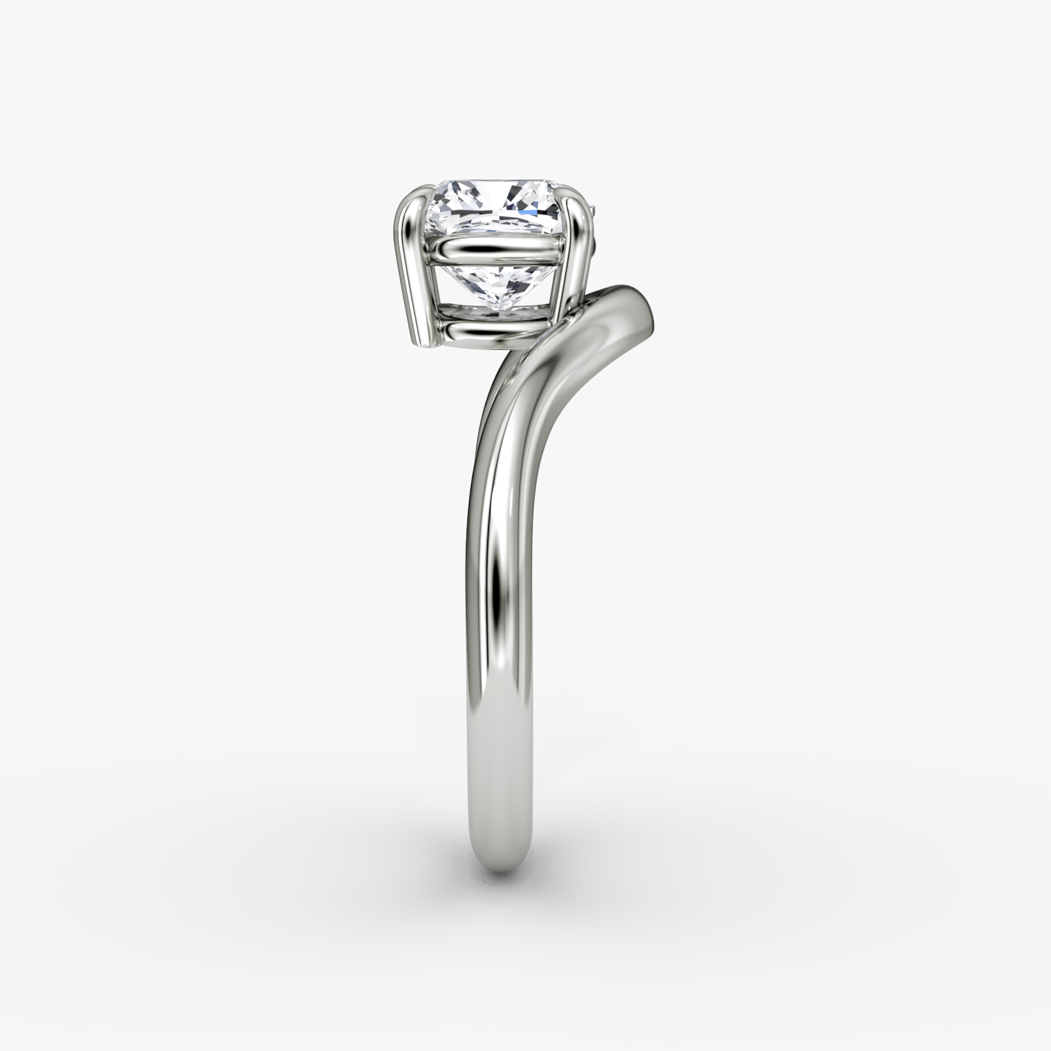 The Curve | Cushion | 18k | White Gold | bandAccent: Plain | diamondOrientation: vertical | caratWeight: other