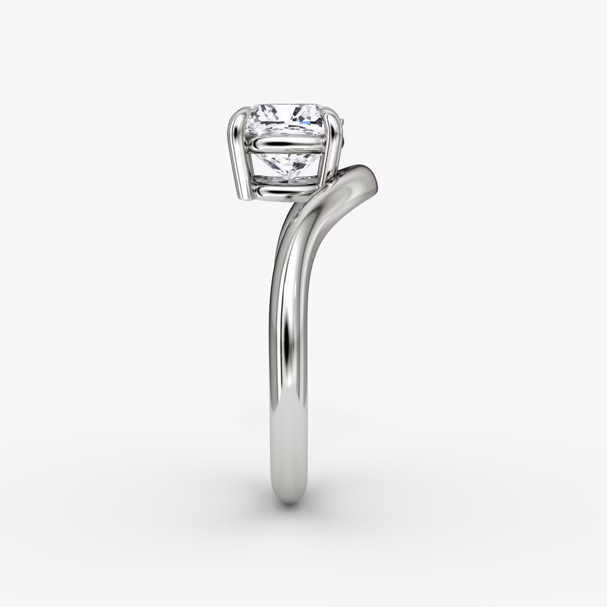 The Curve | Cushion | 18k | White Gold | bandAccent: Plain | diamondOrientation: vertical | caratWeight: other