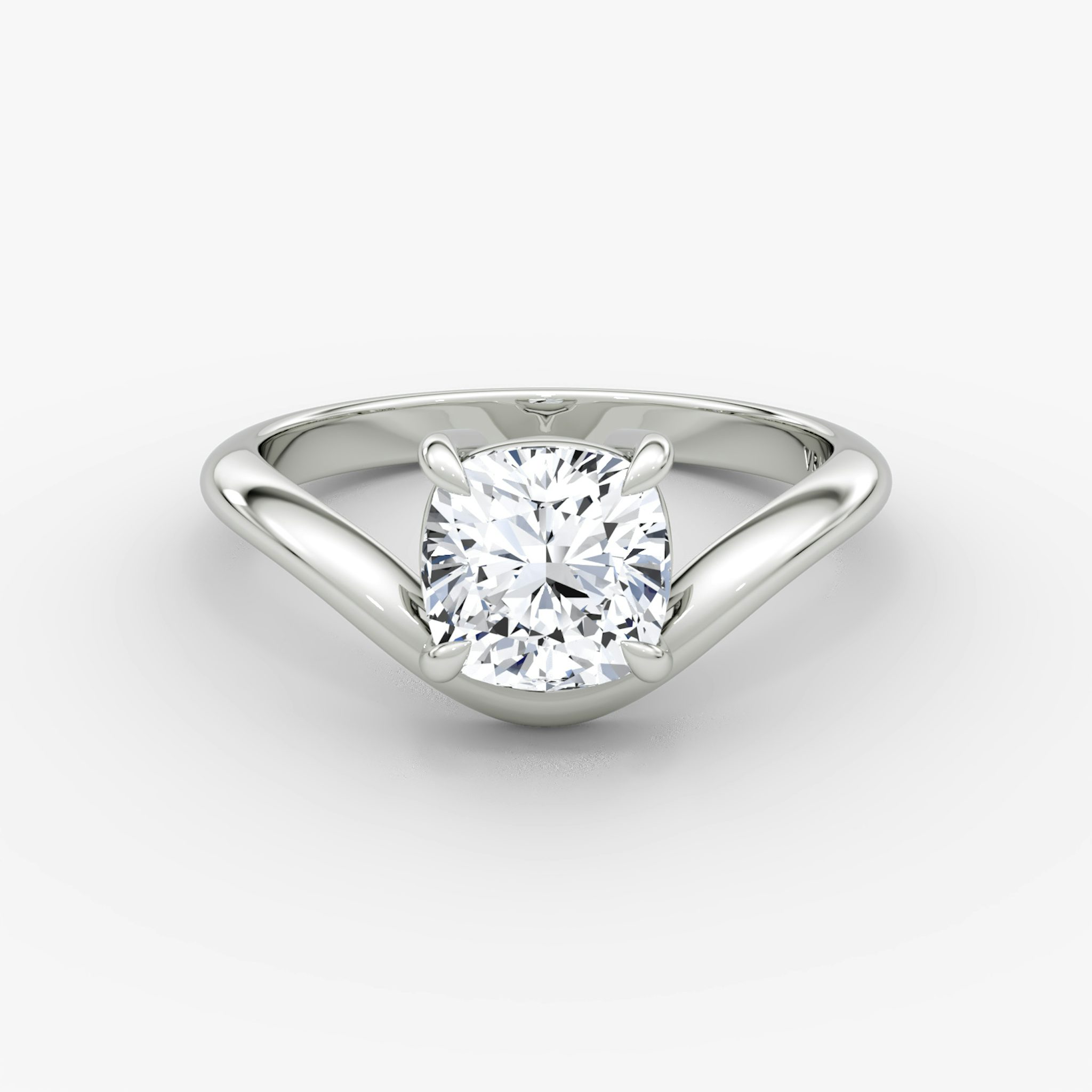 The Curve | Cushion | Platinum | bandAccent: Plain | diamondOrientation: vertical | caratWeight: other