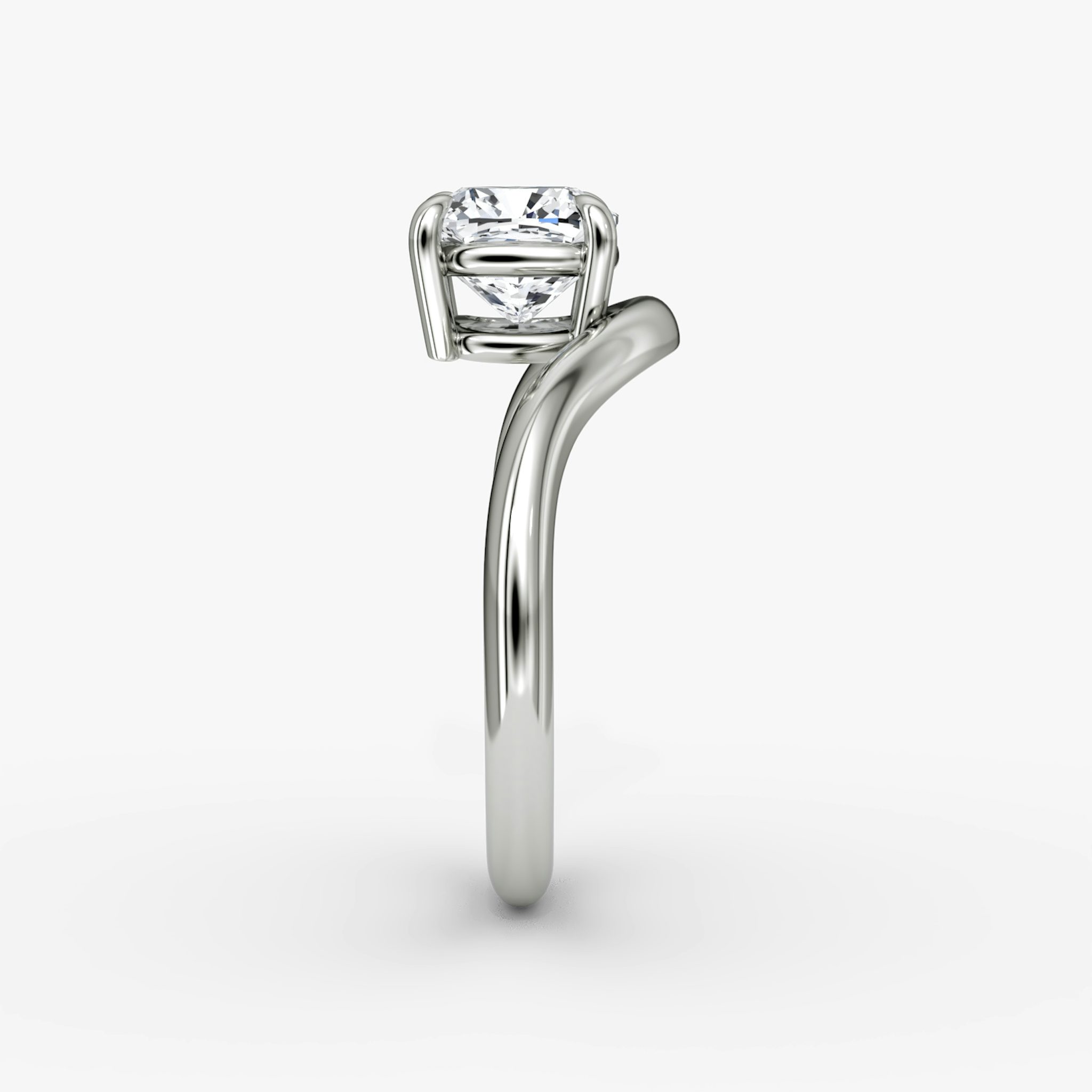 The Curve | Cushion | Platinum | bandAccent: Plain | diamondOrientation: vertical | caratWeight: other
