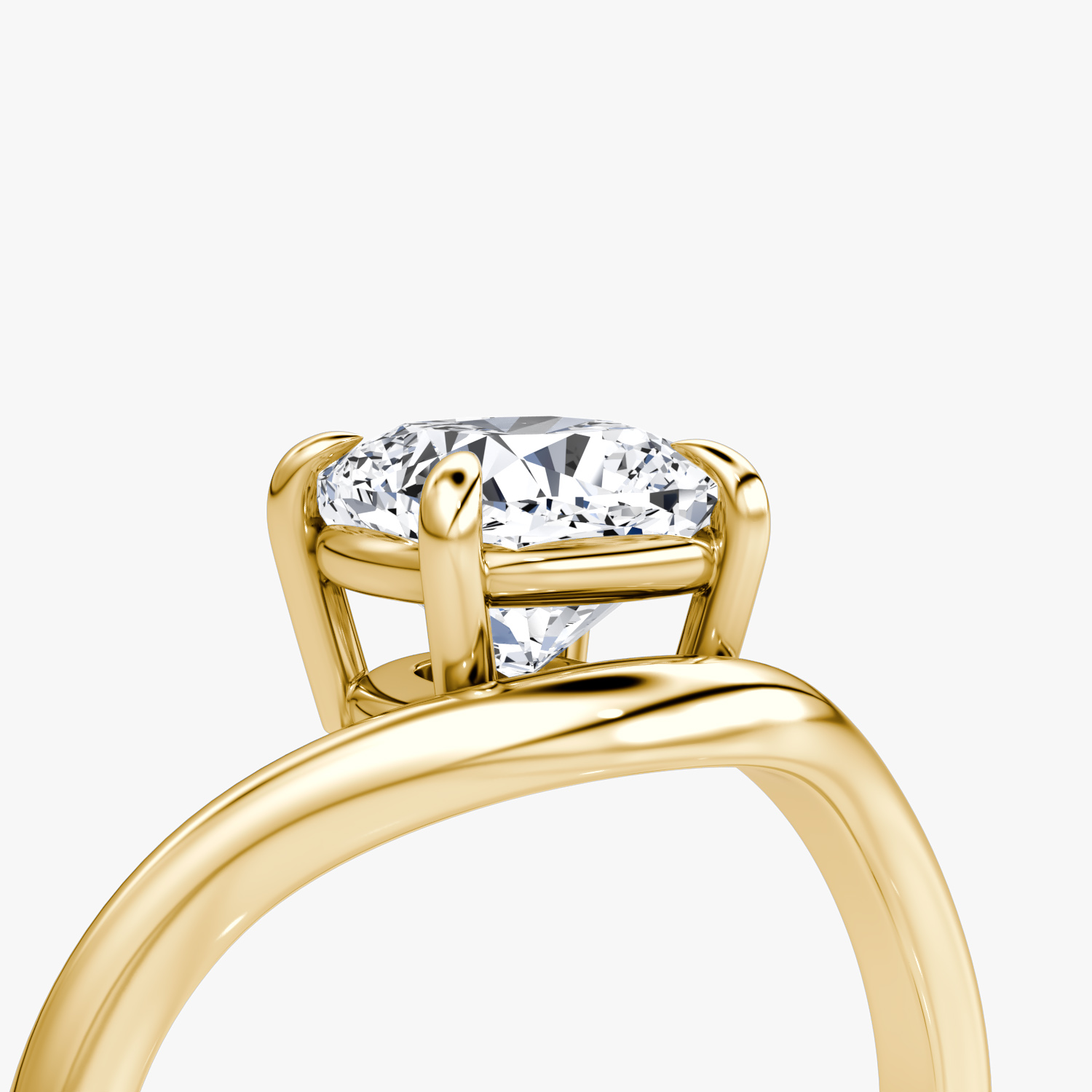 The Curve | Cushion | 18k | Yellow Gold | bandAccent: Plain | diamondOrientation: vertical | caratWeight: other