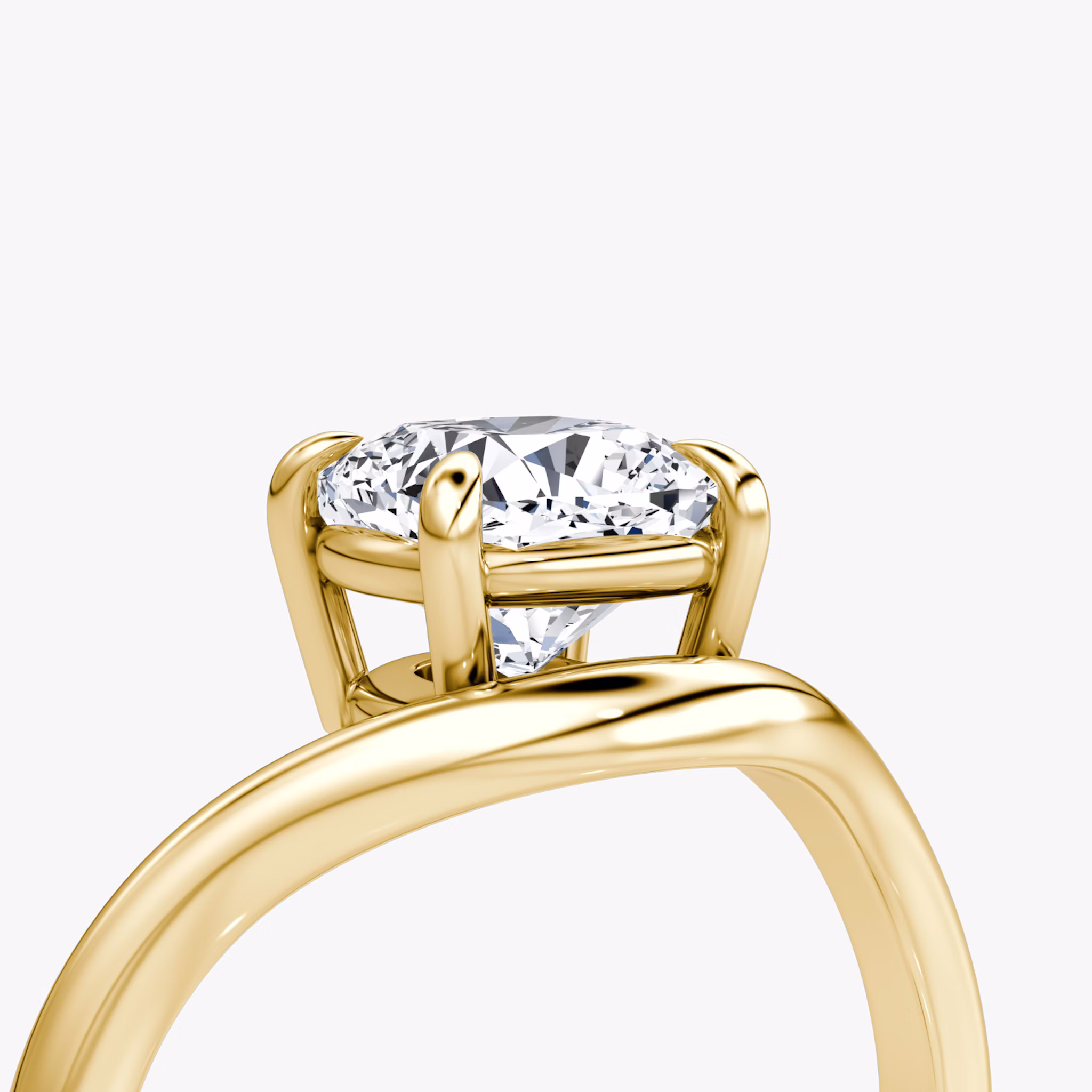 The Curve | Cushion | 18k | Yellow Gold | bandAccent: Plain | diamondOrientation: vertical | caratWeight: other