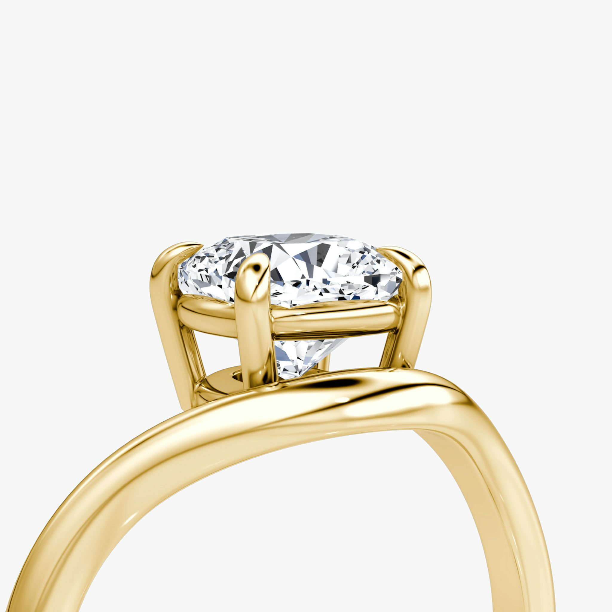 The Curve | Cushion | 18k | Yellow Gold | bandAccent: Plain | diamondOrientation: vertical | caratWeight: other