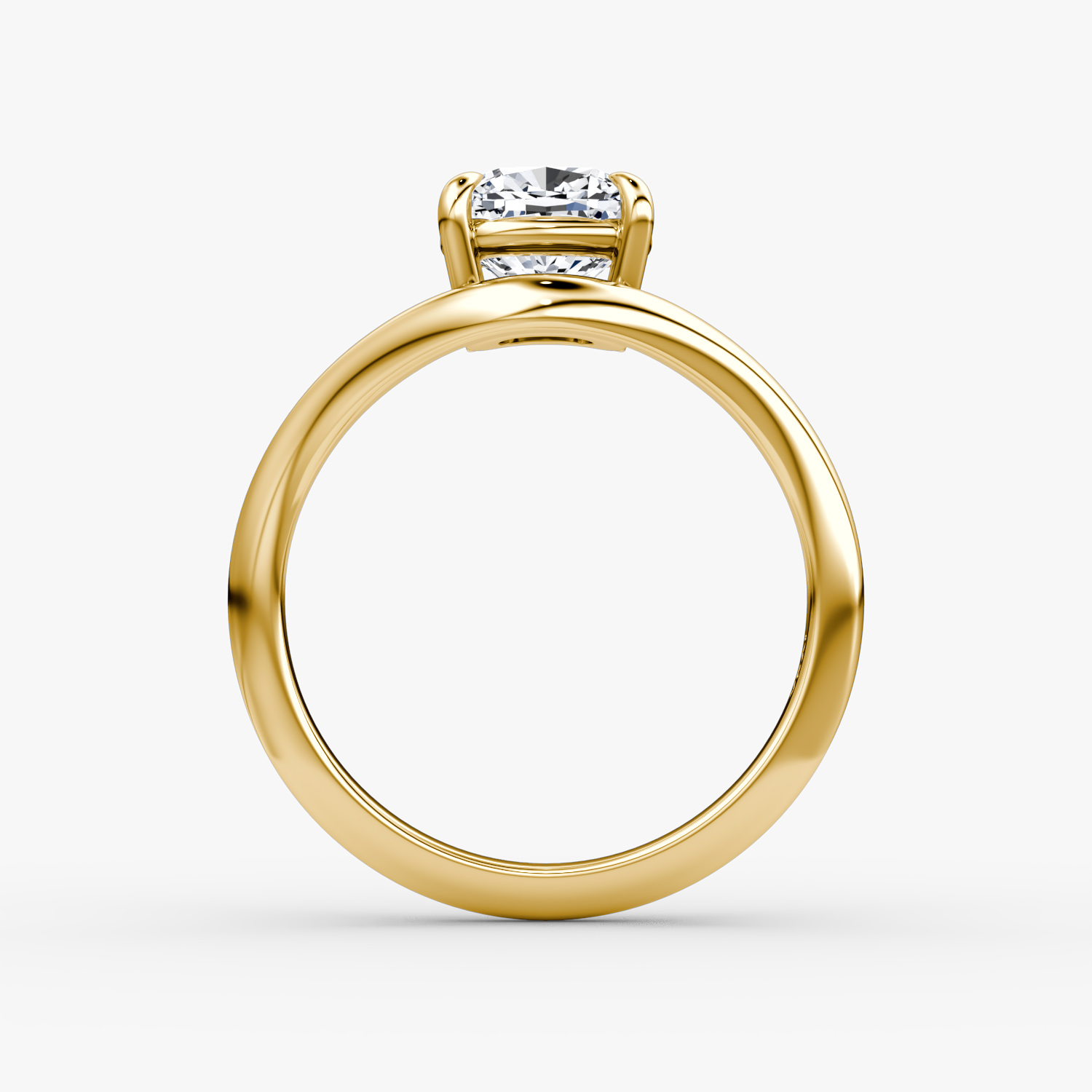 The Curve | Cushion | 18k | Yellow Gold | bandAccent: Plain | diamondOrientation: vertical | caratWeight: other