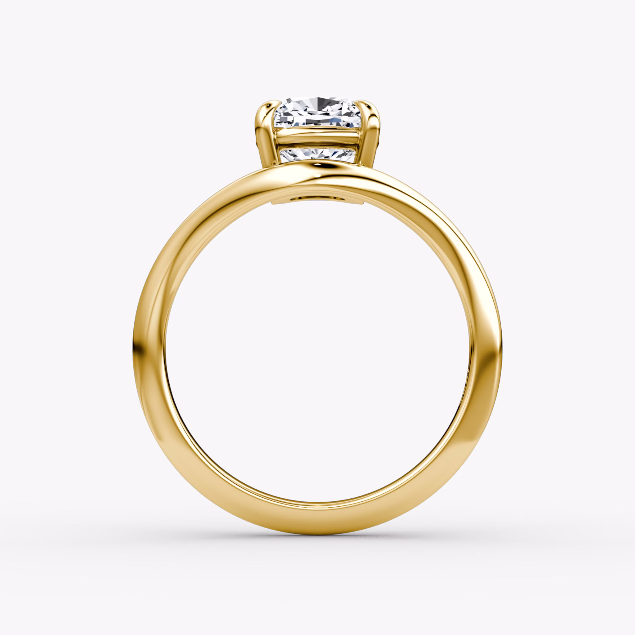 The Curve | Cushion | 18k | Yellow Gold | bandAccent: Plain | diamondOrientation: vertical | caratWeight: other