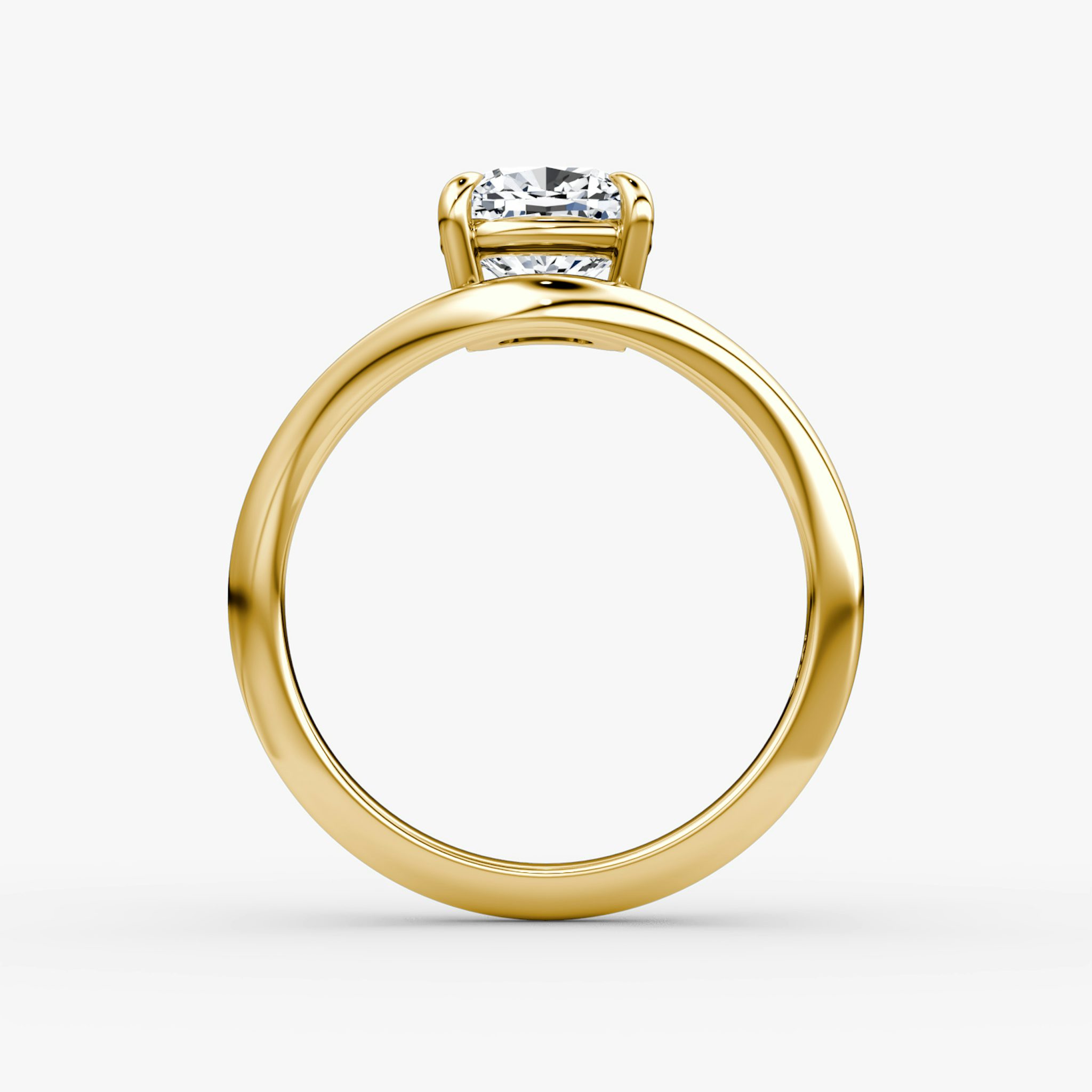 The Curve | Cushion | 18k | Yellow Gold | bandAccent: Plain | diamondOrientation: vertical | caratWeight: other