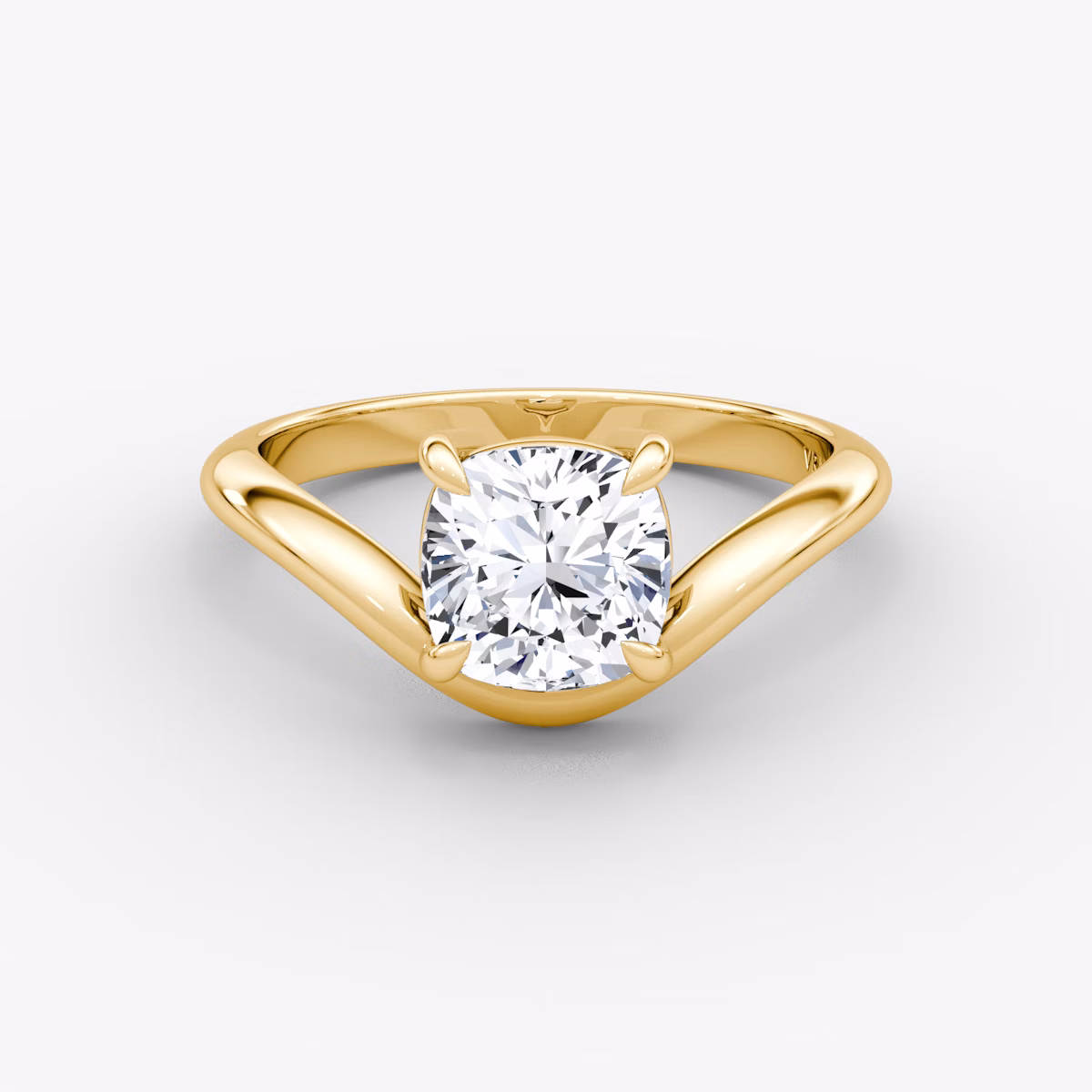 Curve | Cushion | 18k | Gelbgold | bandAccent: Ohne Pavé-Besatz | diamondOrientation: vertical | caratWeight: other