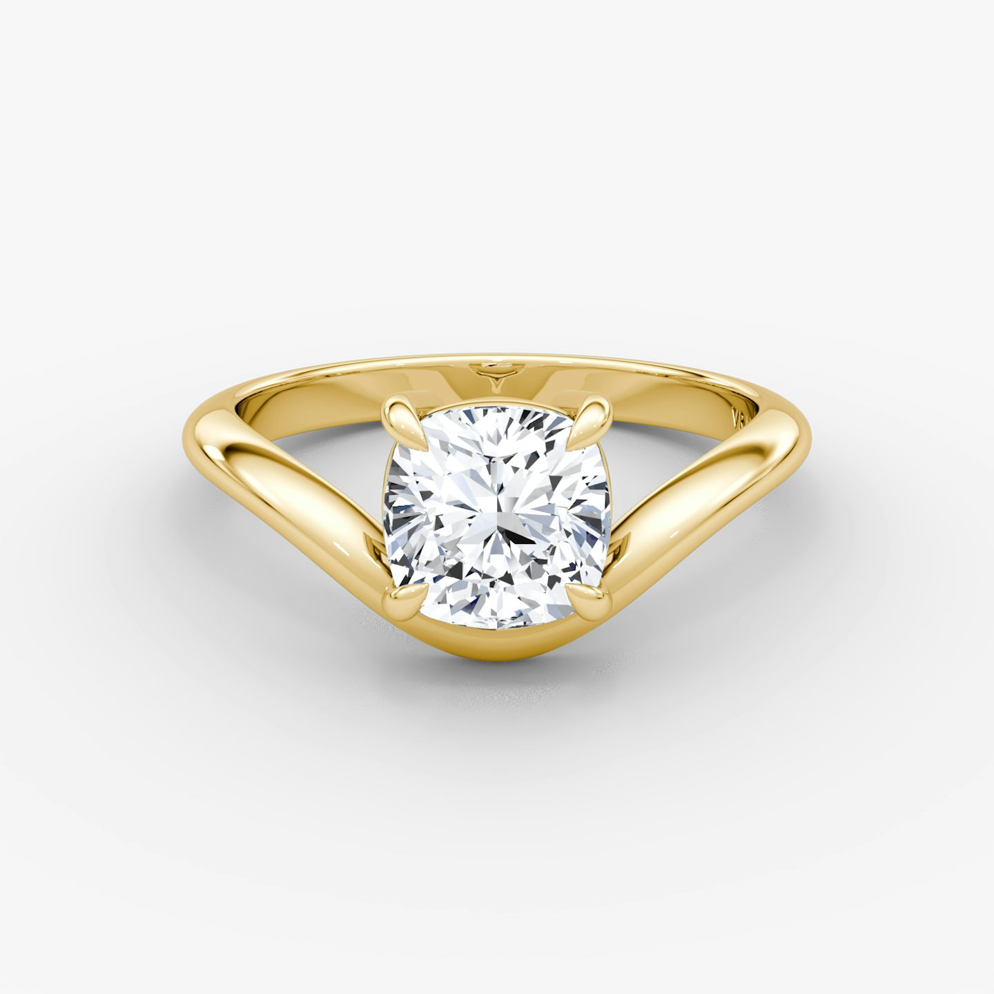 Curve | Cushion | 18k | Gelbgold | bandAccent: Ohne Pavé-Besatz | diamondOrientation: vertical | caratWeight: other