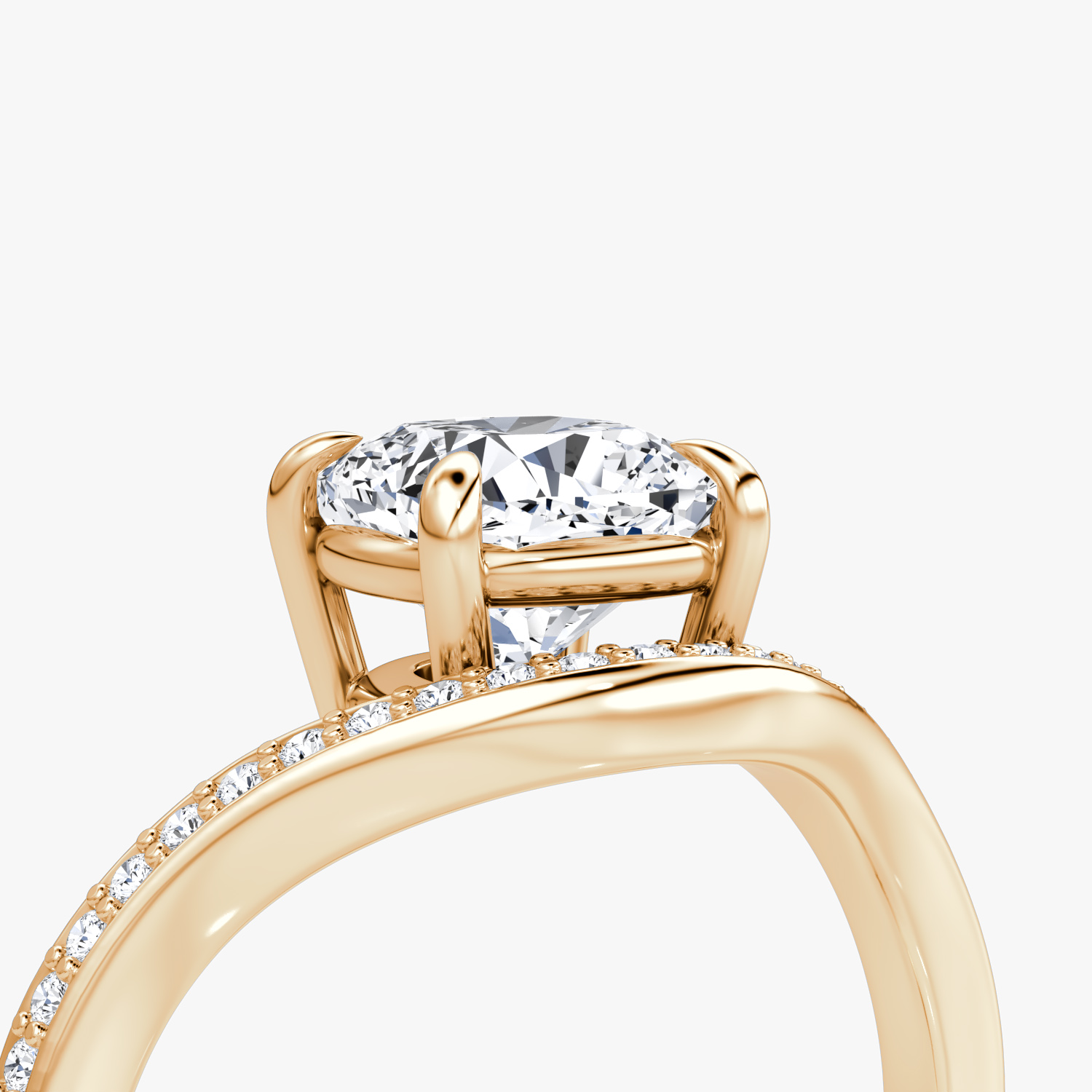 The Curve | Cushion | 14k | Rose Gold | bandAccent: Pavé | diamondOrientation: vertical | caratWeight: other