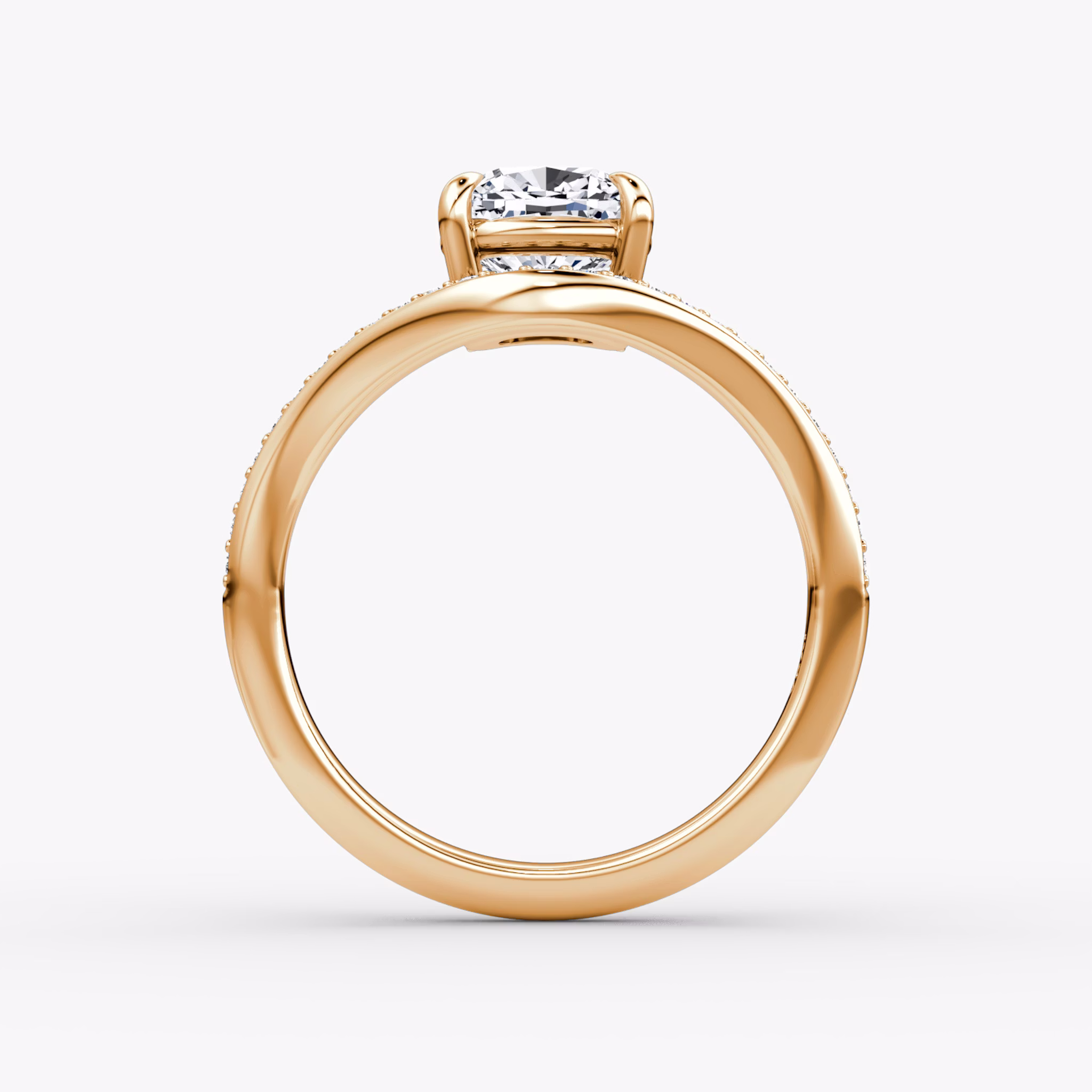 The Curve | Cushion | 14k | Rose Gold | bandAccent: Pavé | diamondOrientation: vertical | caratWeight: other