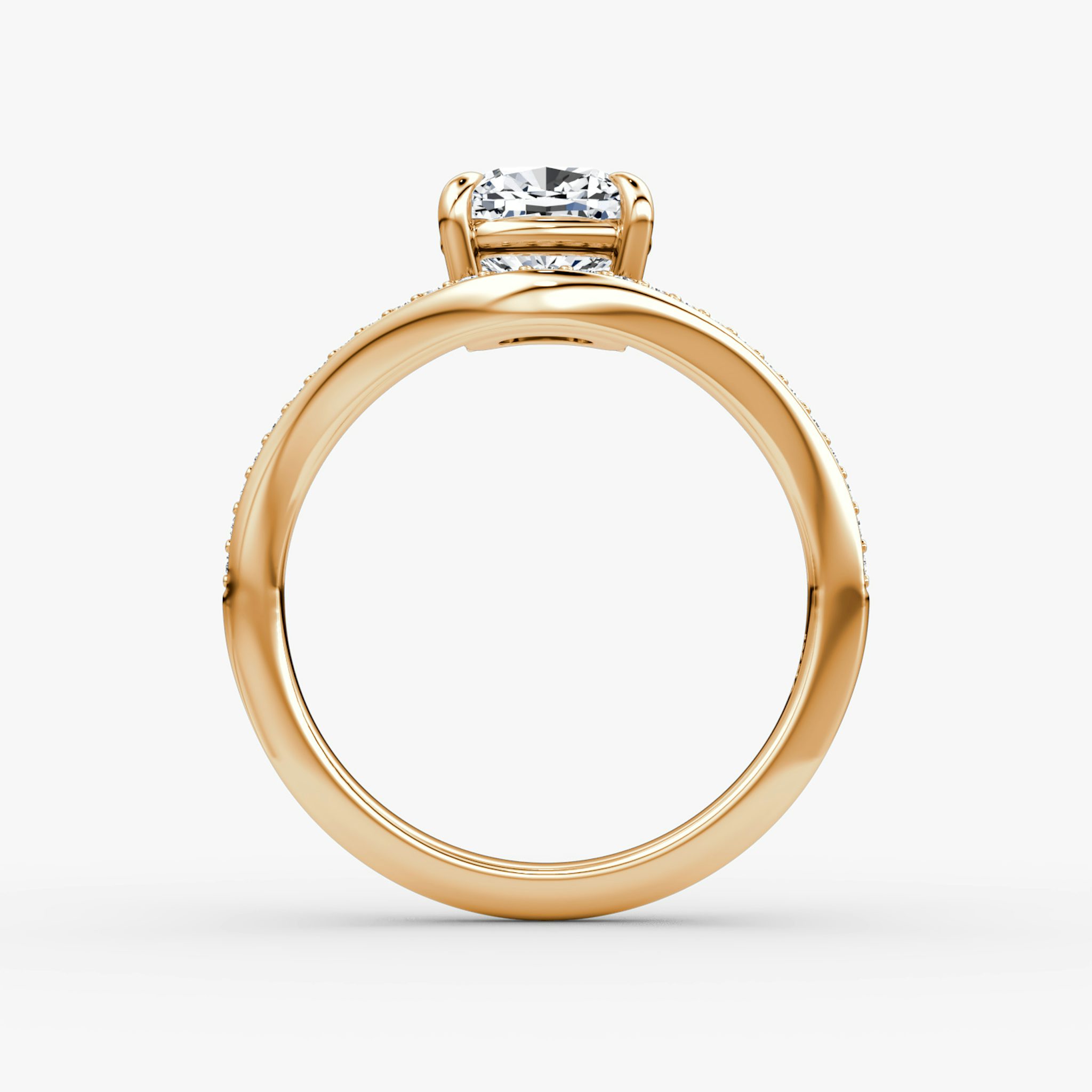 The Curve | Cushion | 14k | Rose Gold | bandAccent: Pavé | diamondOrientation: vertical | caratWeight: other
