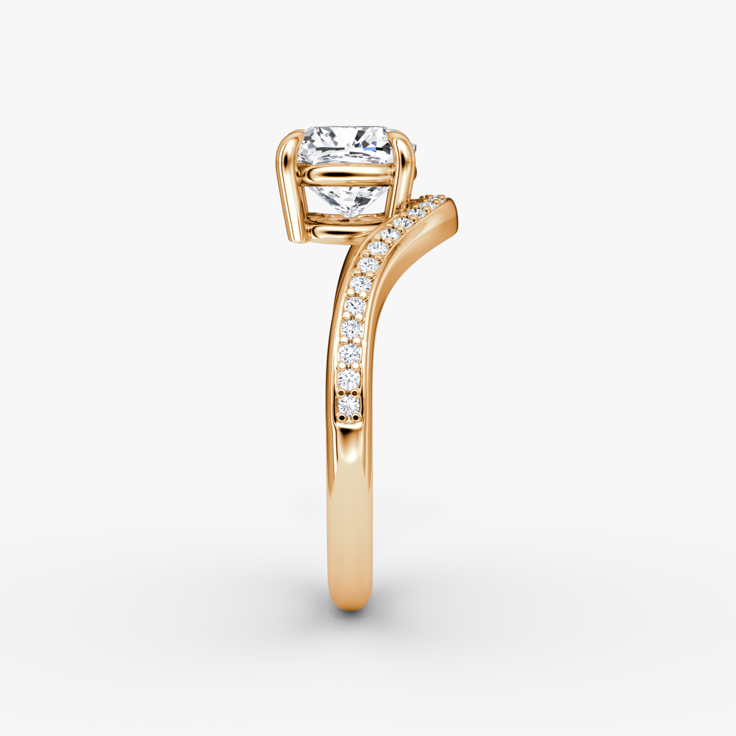 The Curve | Cushion | 14k | Rose Gold | bandAccent: Pavé | diamondOrientation: vertical | caratWeight: other
