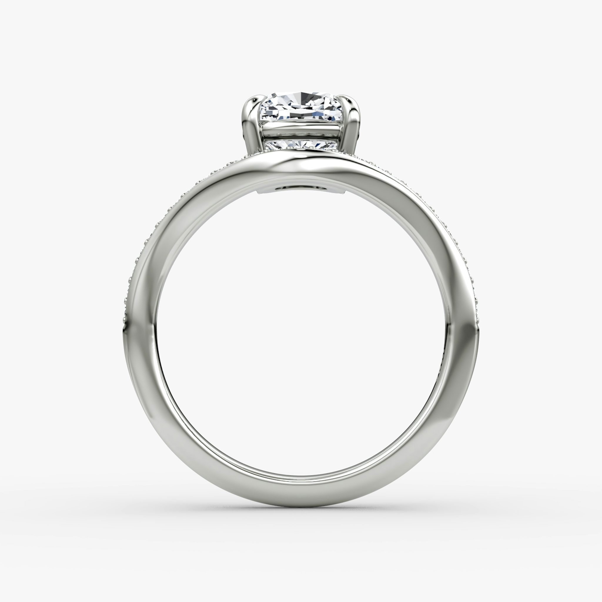 The Curve | Cushion | 18k | White Gold | bandAccent: Pavé | diamondOrientation: vertical | caratWeight: other