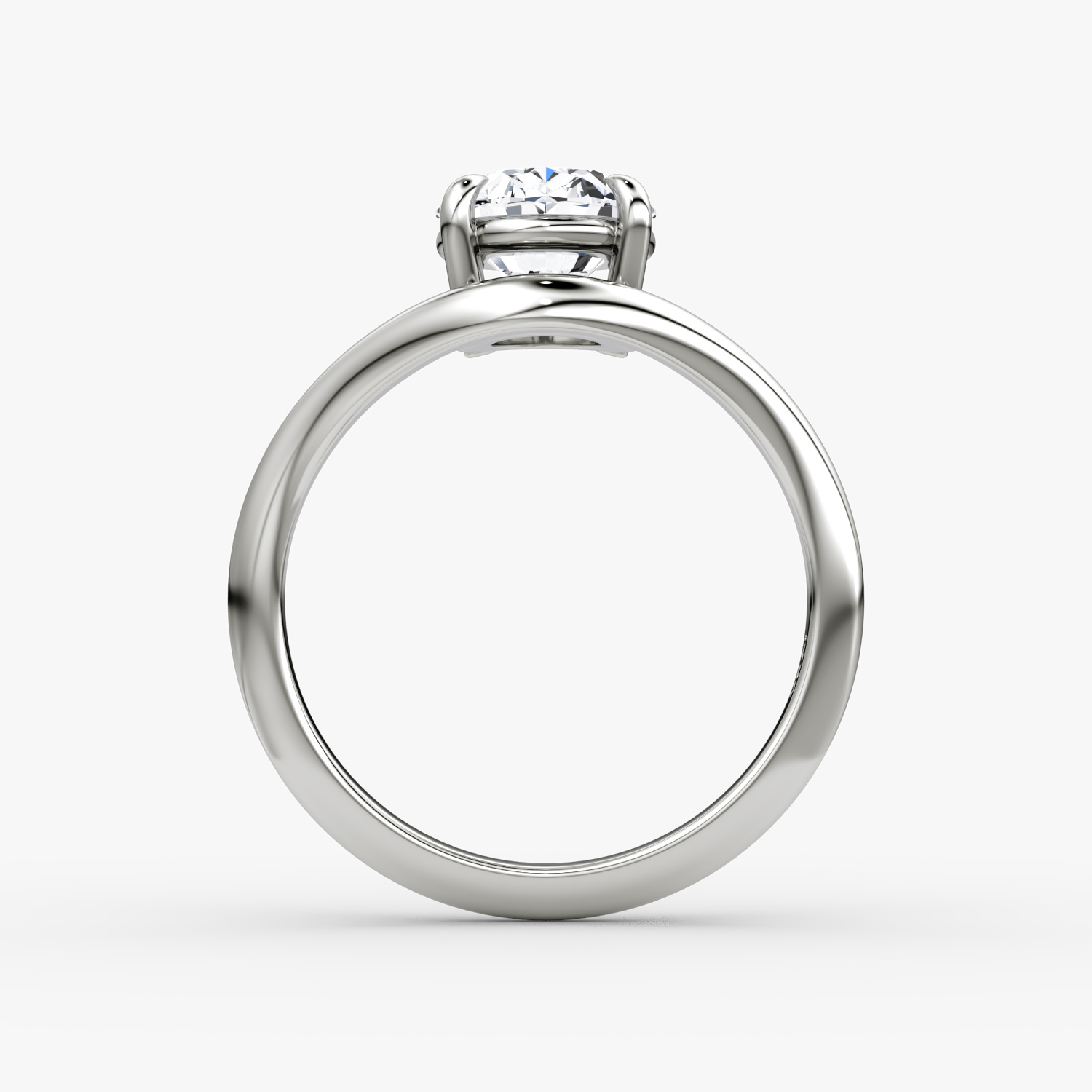 The Curve | Oval | Platinum | bandAccent: Plain | diamondOrientation: vertical | caratWeight: other