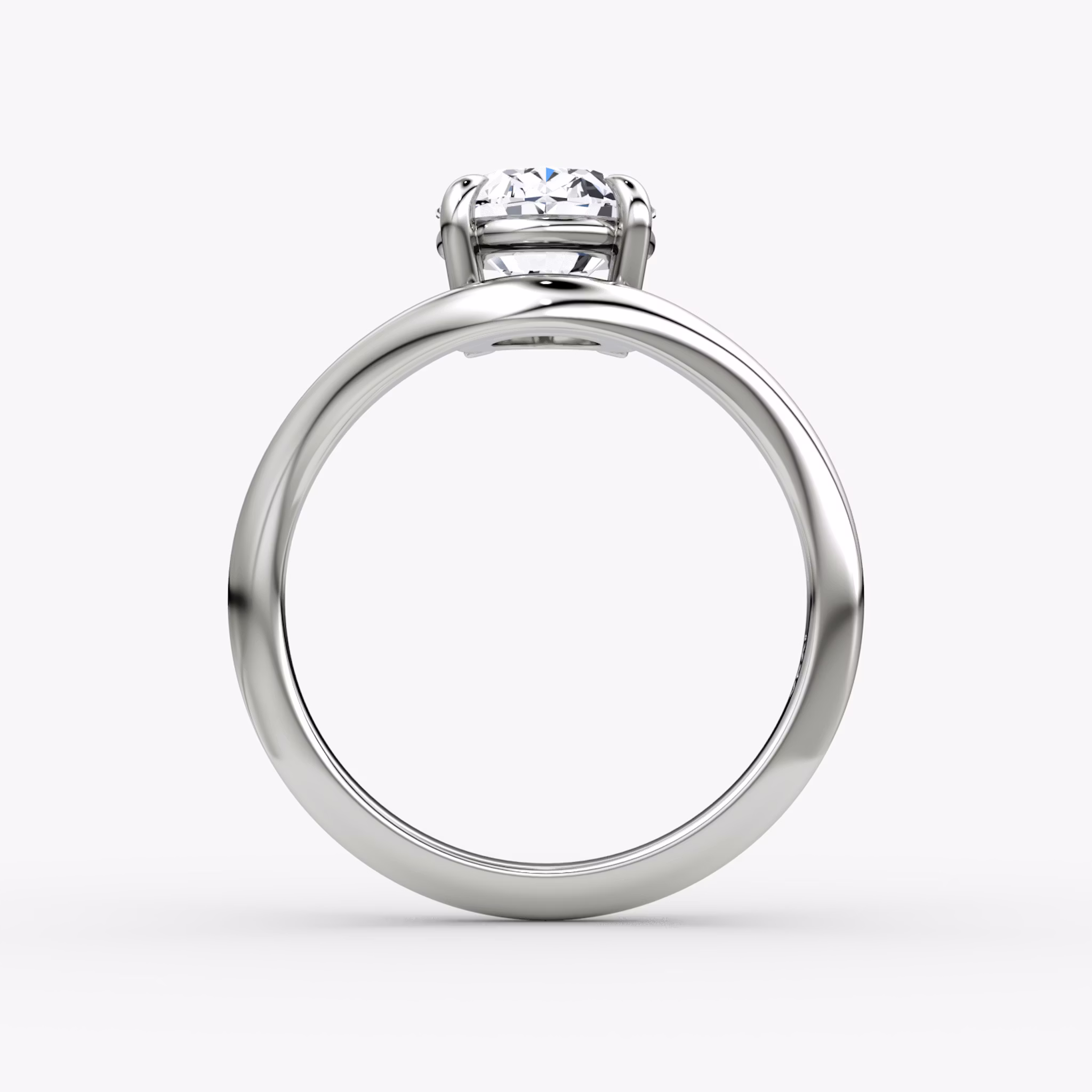 The Curve | Oval | Platinum | bandAccent: Plain | diamondOrientation: vertical | caratWeight: other