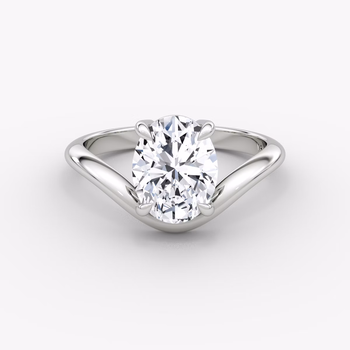 Curve | Oval | Platin | bandAccent: Ohne Pavé-Besatz | diamondOrientation: vertical | caratWeight: other
