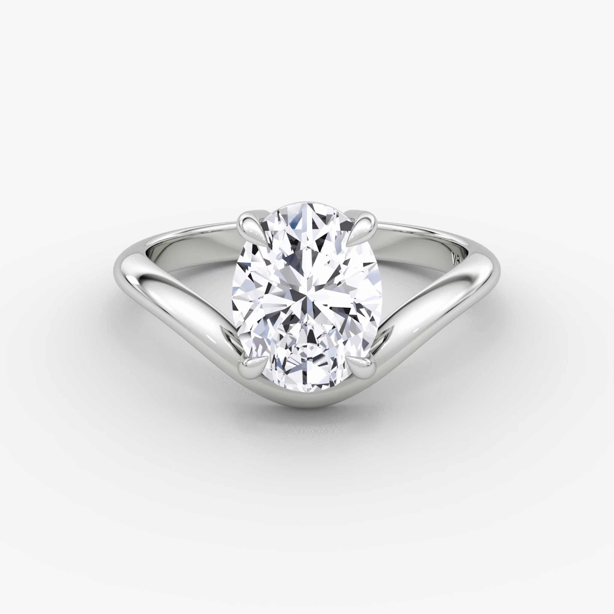 The Curve | Oval | Platinum | bandAccent: Plain | diamondOrientation: vertical | caratWeight: other