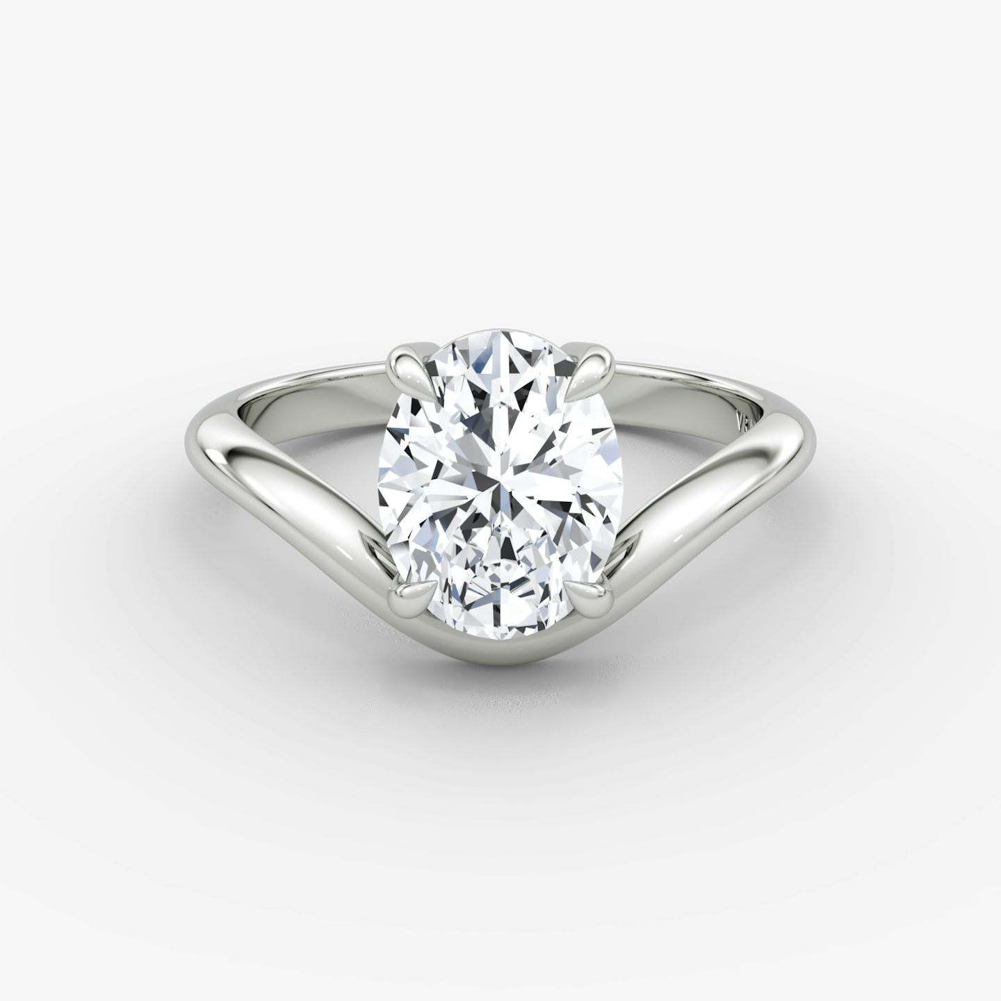 Curve | Oval | Platin | bandAccent: Ohne Pavé-Besatz | diamondOrientation: vertical | caratWeight: other