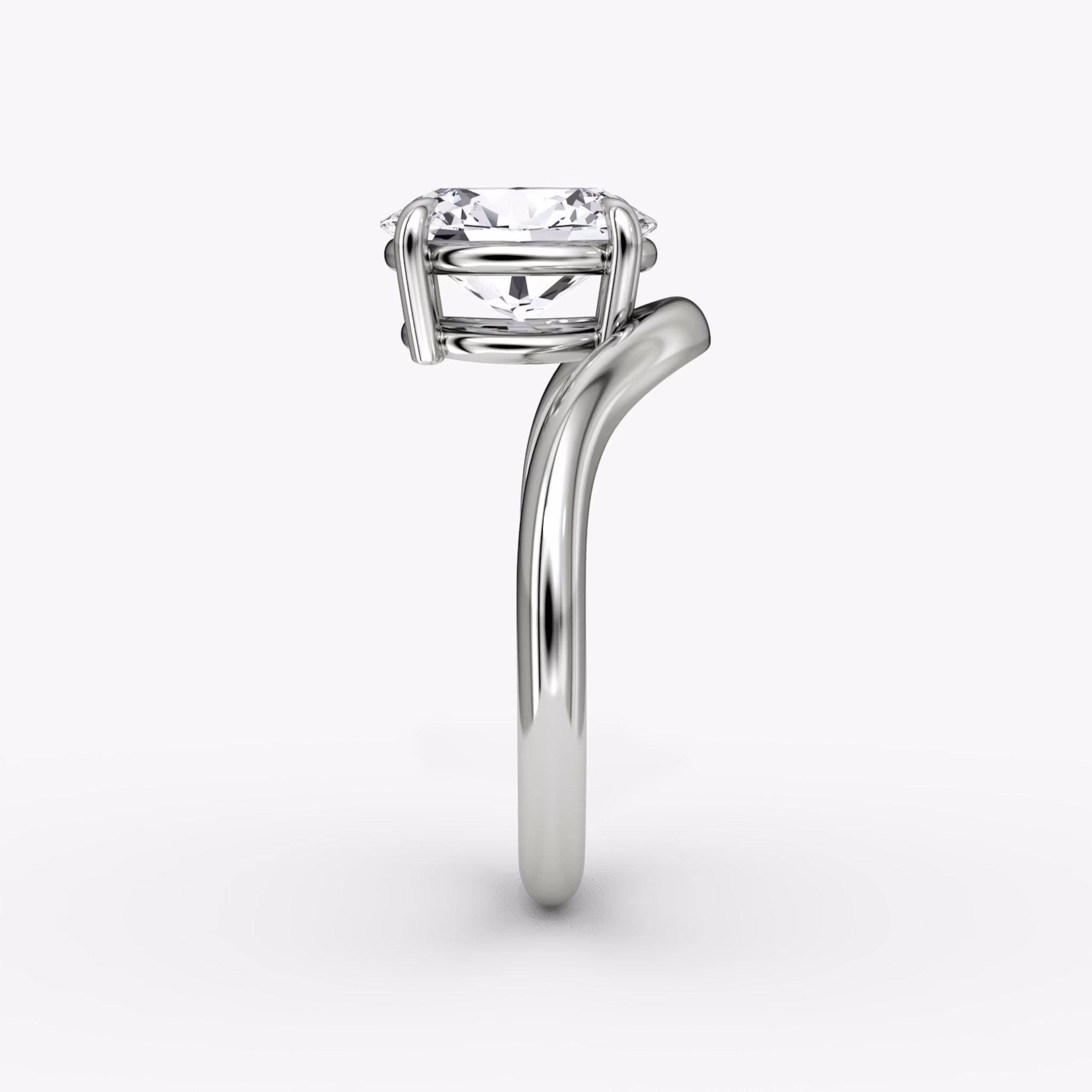 The Curve | Oval | 18k | White Gold | bandAccent: Plain | diamondOrientation: vertical | caratWeight: other