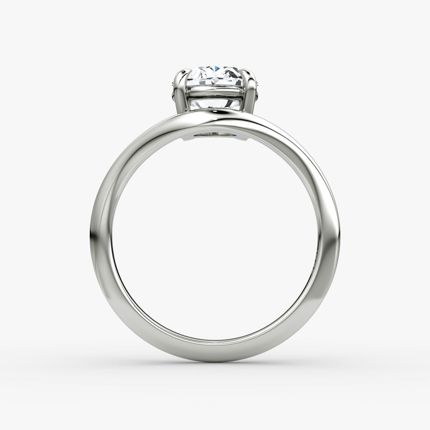 The Curve | Oval | 18k | White Gold | bandAccent: Plain | diamondOrientation: vertical | caratWeight: other