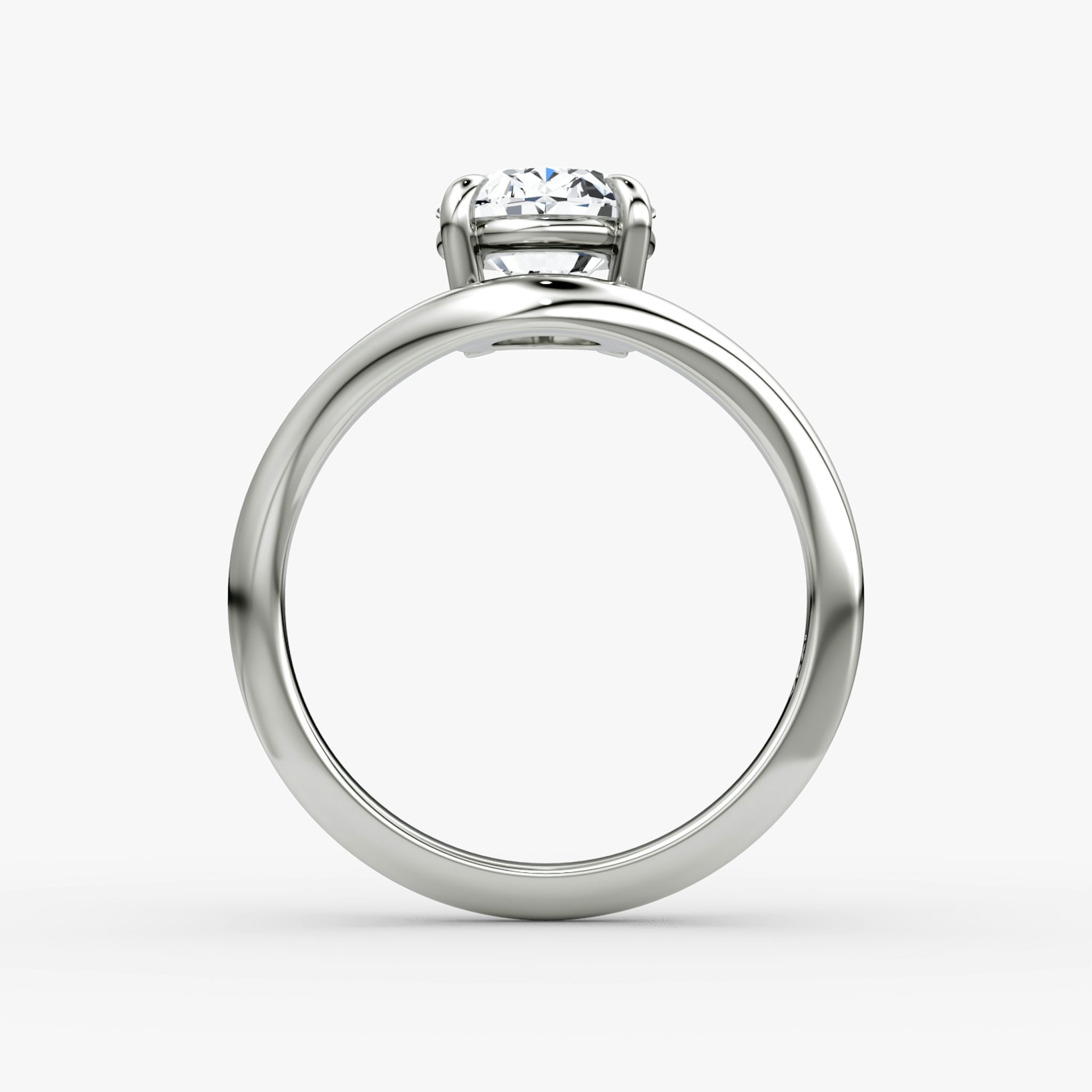 The Curve | Oval | 18k | White Gold | bandAccent: Plain | diamondOrientation: vertical | caratWeight: other