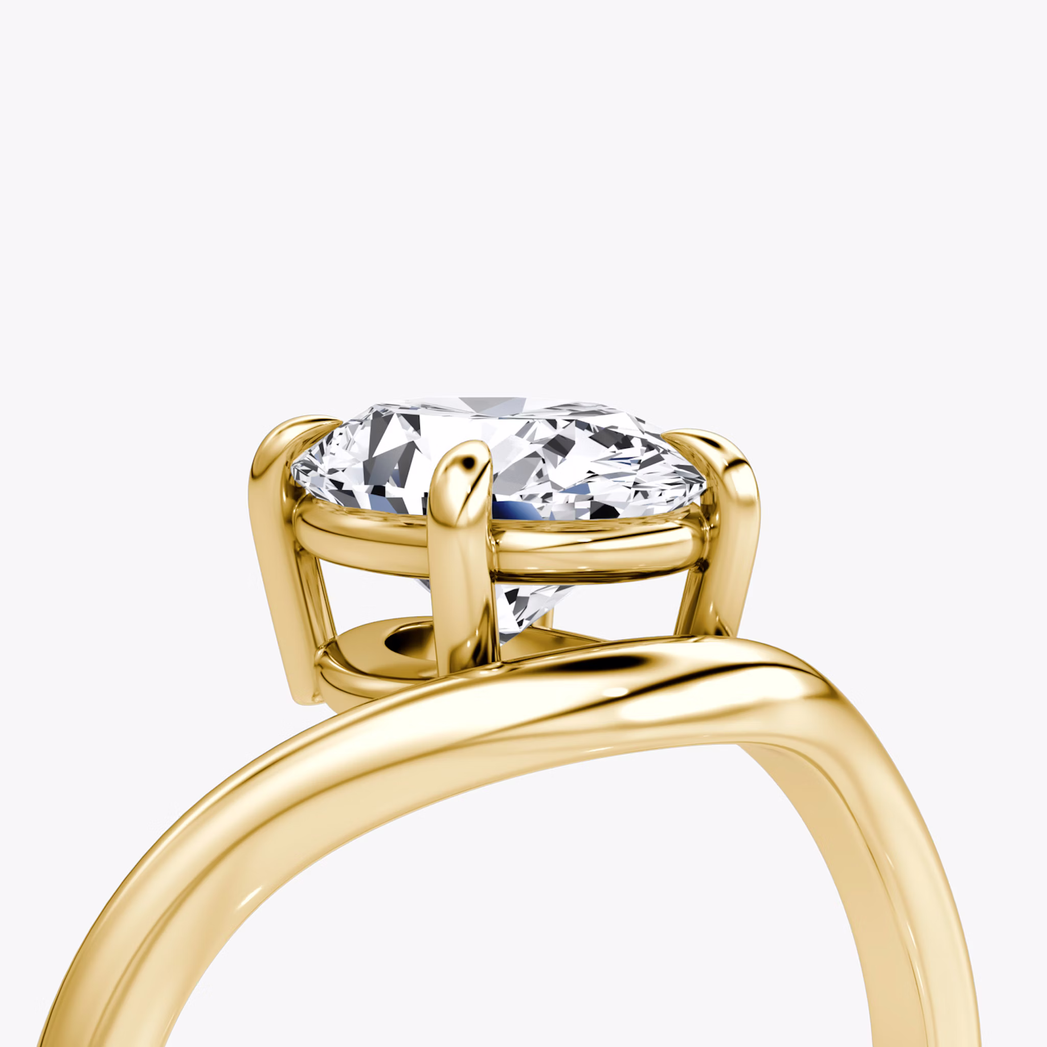 The Curve | Oval | 18k | Yellow Gold | bandAccent: Plain | diamondOrientation: vertical | caratWeight: other