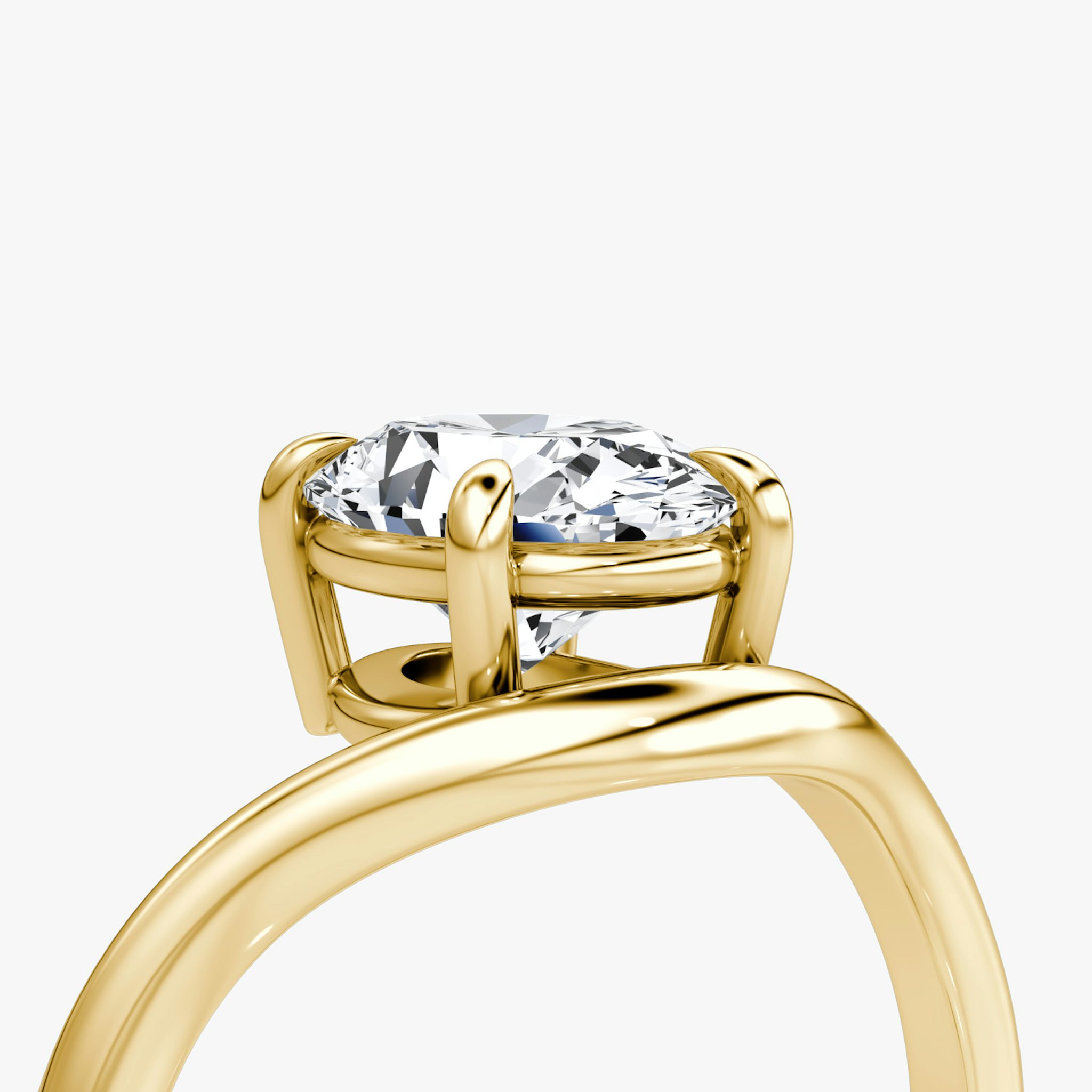 The Curve | Oval | 18k | Yellow Gold | bandAccent: Plain | diamondOrientation: vertical | caratWeight: other