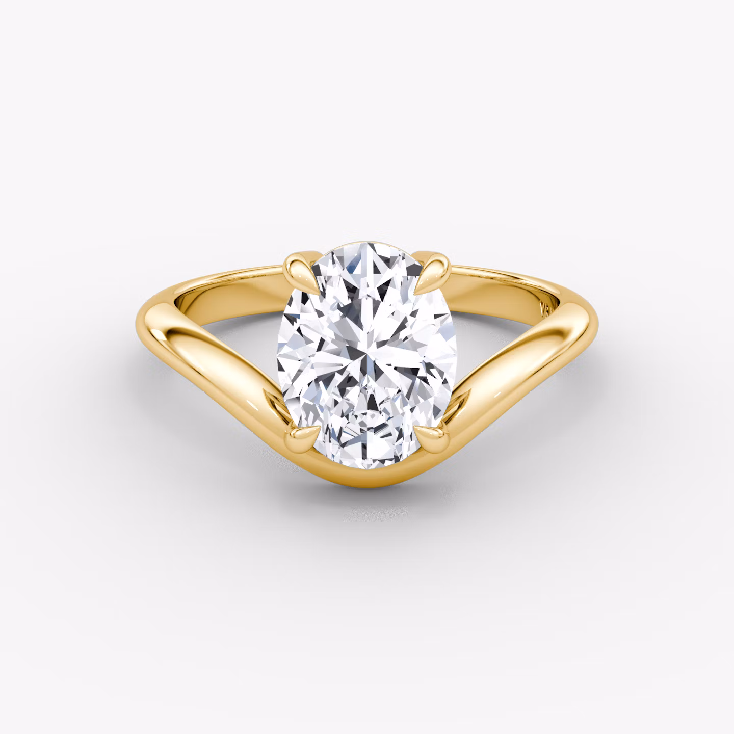 Curve | Oval | 18k | Gelbgold | bandAccent: Ohne Pavé-Besatz | diamondOrientation: vertical | caratWeight: other