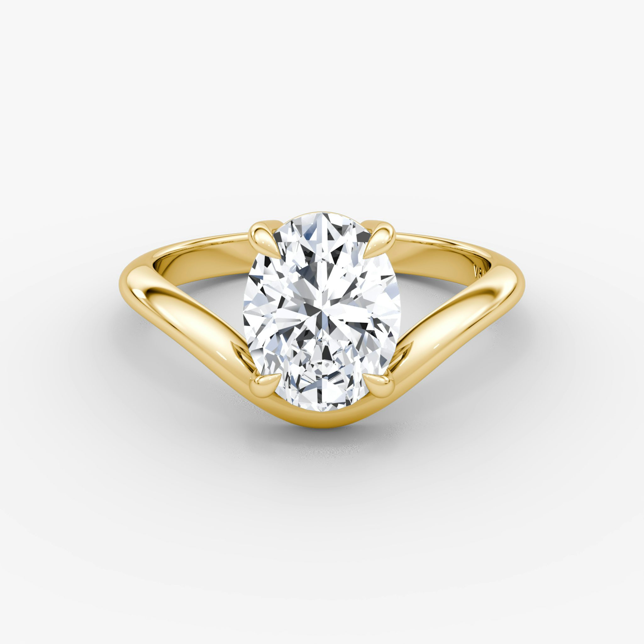 The Curve | Oval | 18k | Yellow Gold | bandAccent: Plain | diamondOrientation: vertical | caratWeight: other