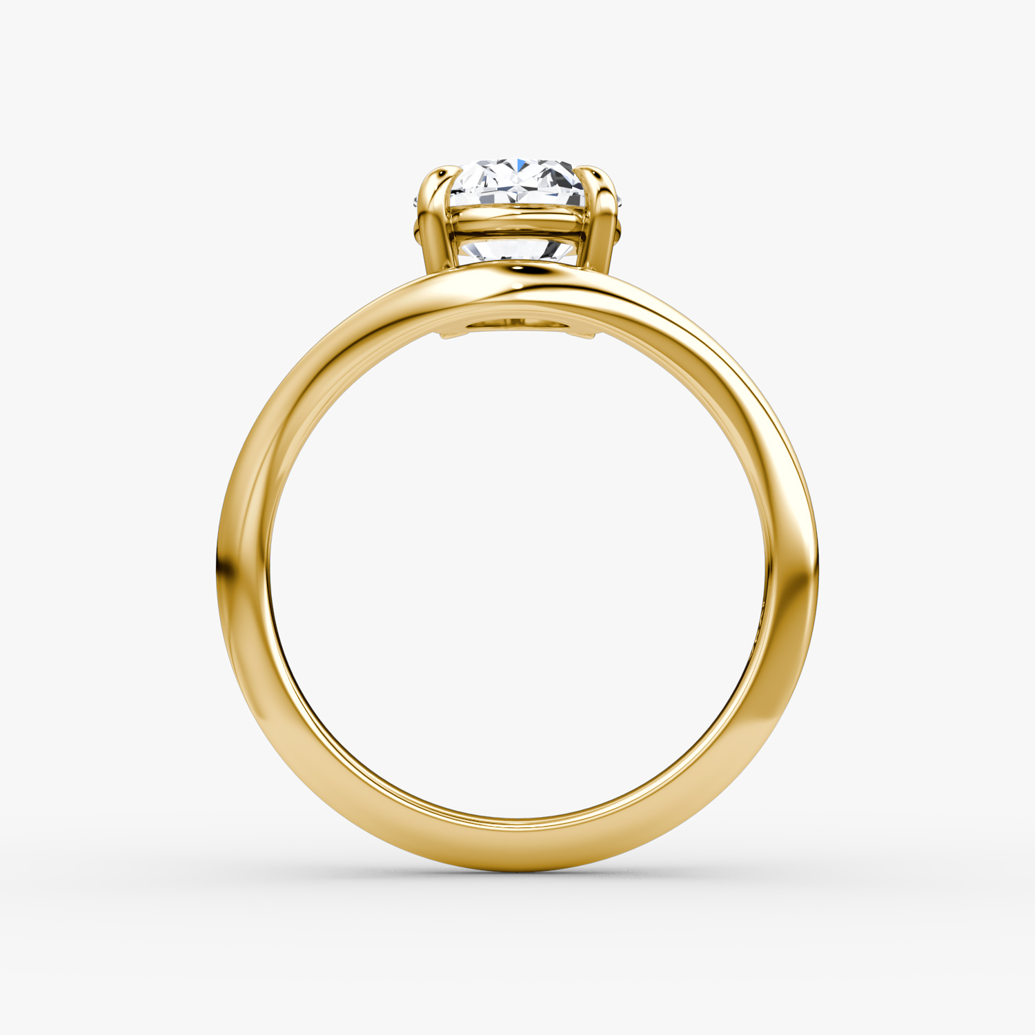The Curve | Oval | 18k | Yellow Gold | bandAccent: Plain | diamondOrientation: vertical | caratWeight: other
