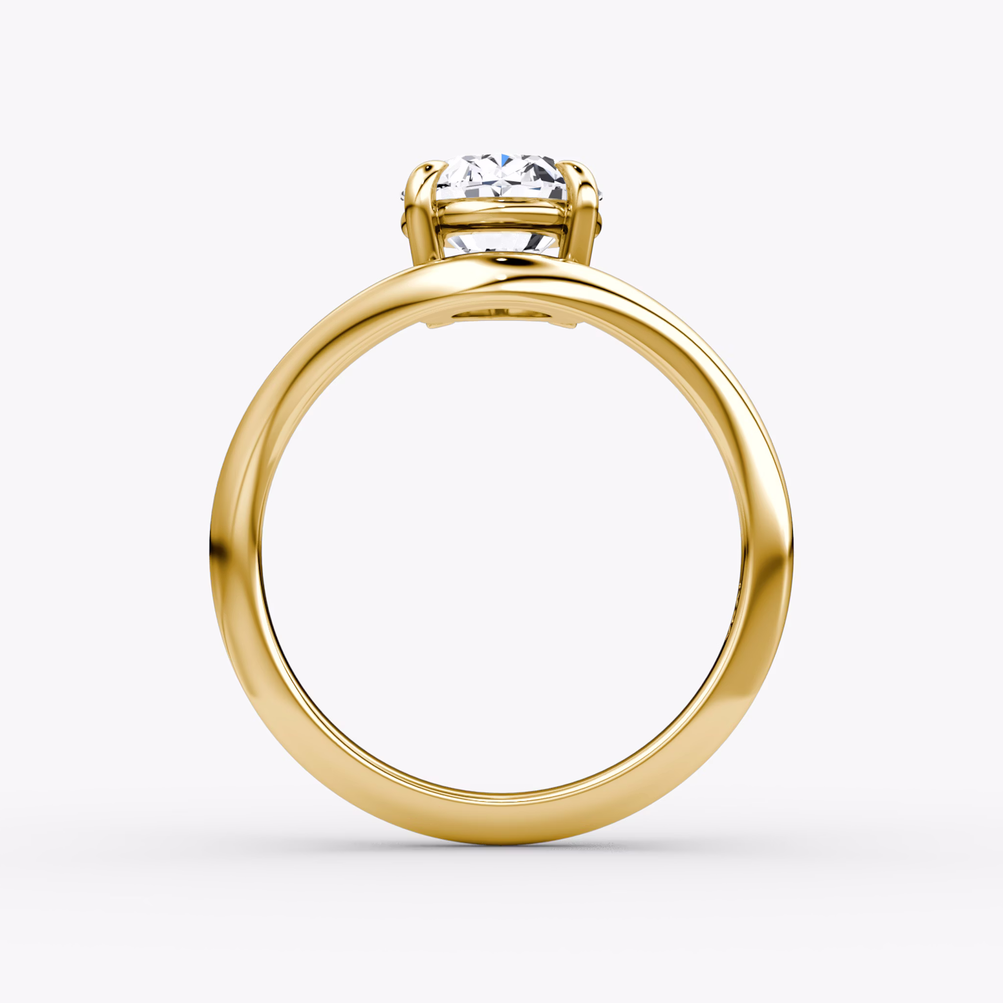 The Curve | Oval | 18k | Yellow Gold | bandAccent: Plain | diamondOrientation: vertical | caratWeight: other