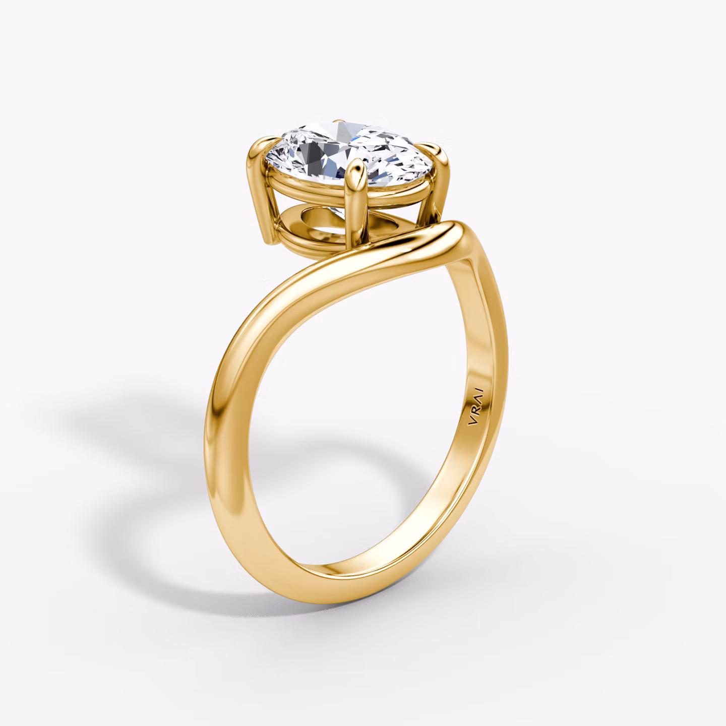 Curve | Oval | 18k | Gelbgold | bandAccent: Ohne Pavé-Besatz | diamondOrientation: vertical | caratWeight: other