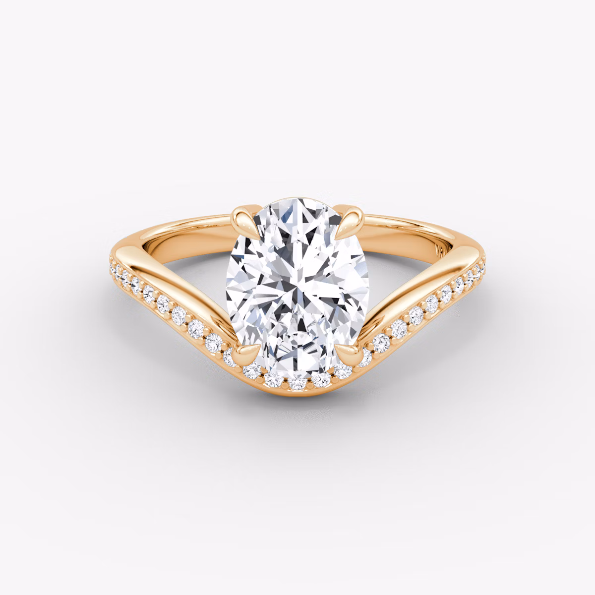 Curve | Oval | 14k | Roségold | bandAccent: Mit Pavé-Besatz | diamondOrientation: vertical | caratWeight: other