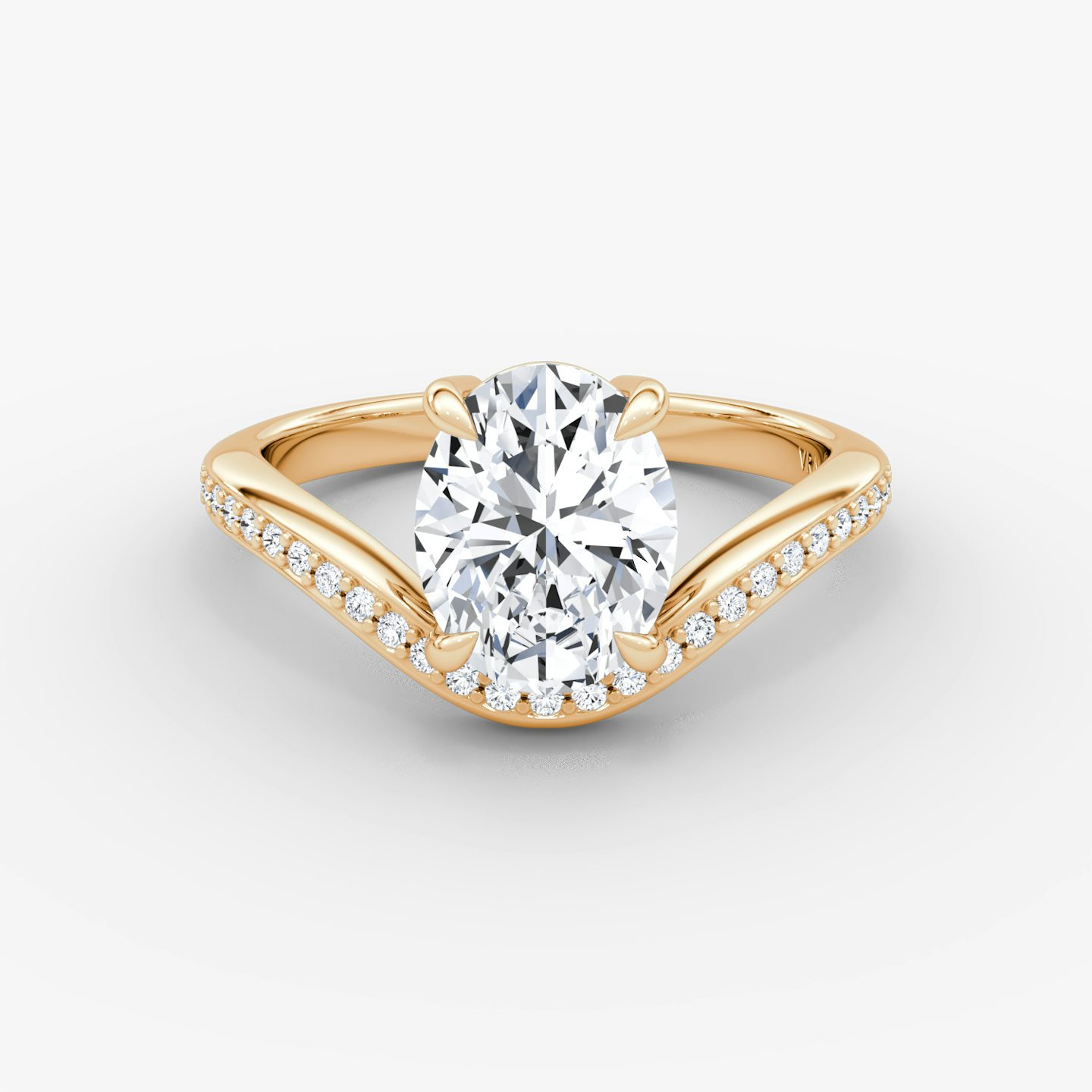 Curve | Oval | 14k | Roségold | bandAccent: Mit Pavé-Besatz | diamondOrientation: vertical | caratWeight: other